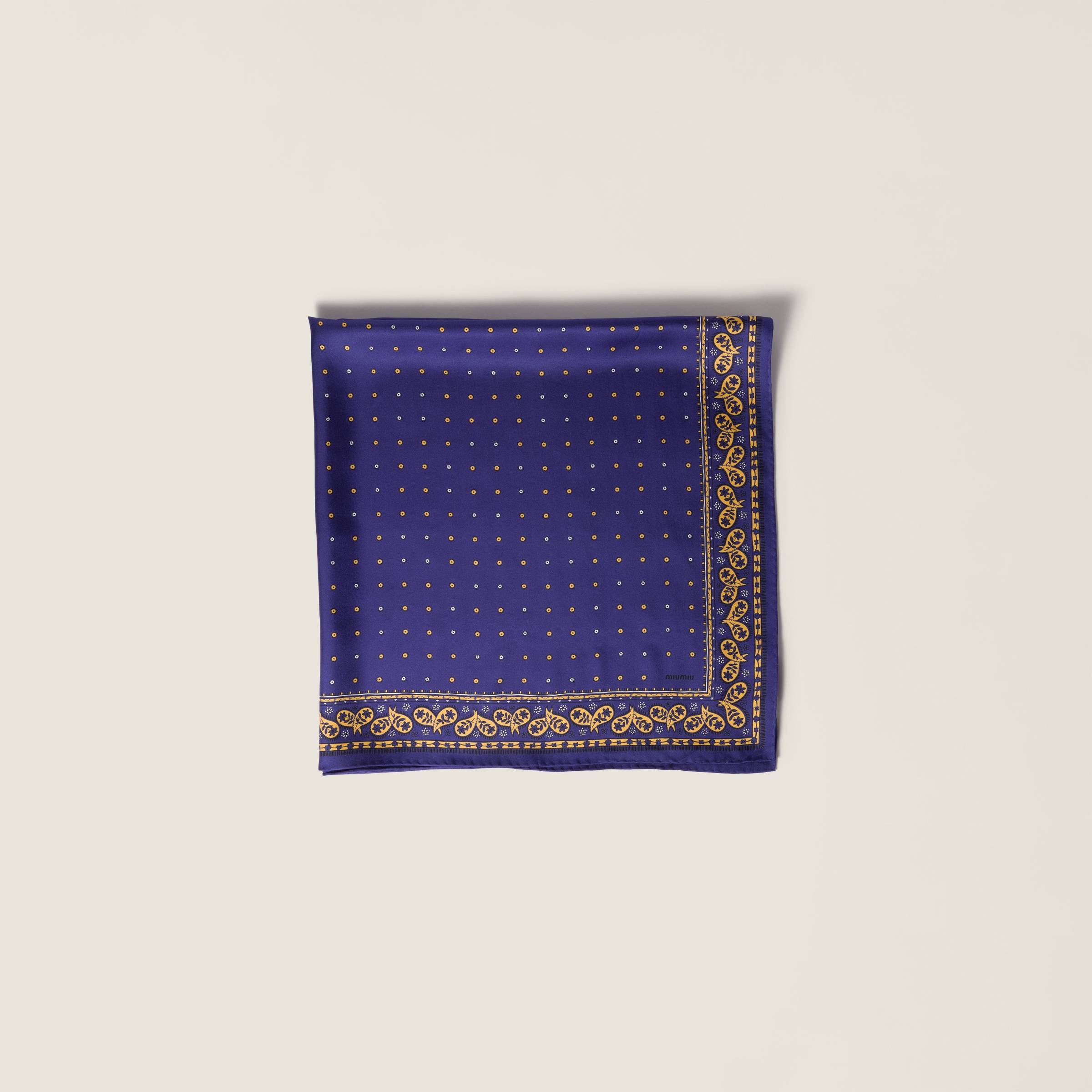 Printed twill scarf from Miu Miu - $625