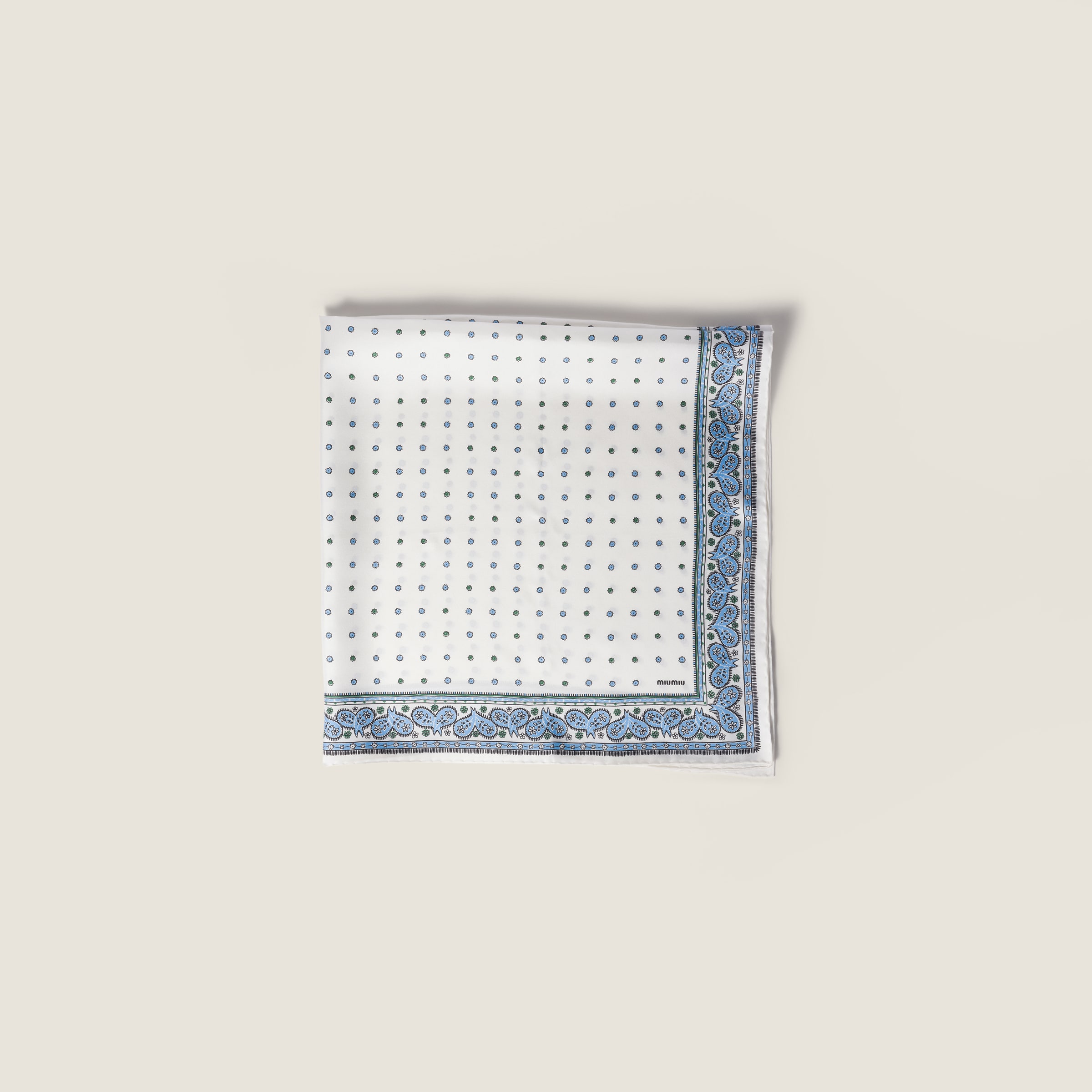 Printed twill scarf from Miu Miu - $625