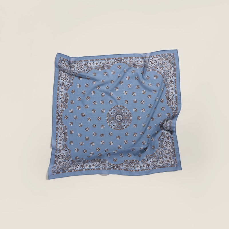 Printed wool and cashmere scarf