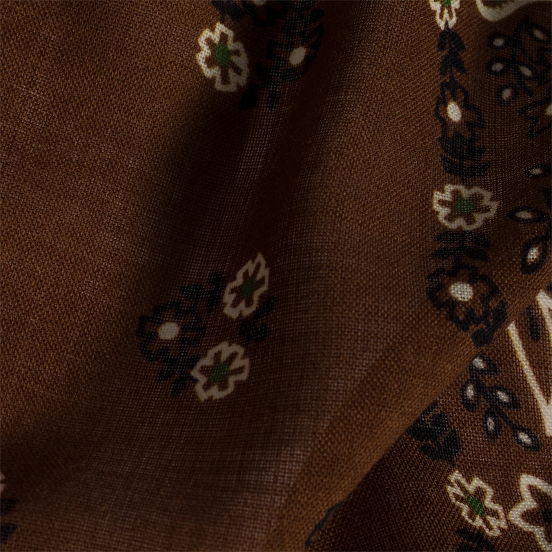 Printed wool and cashmere scarf