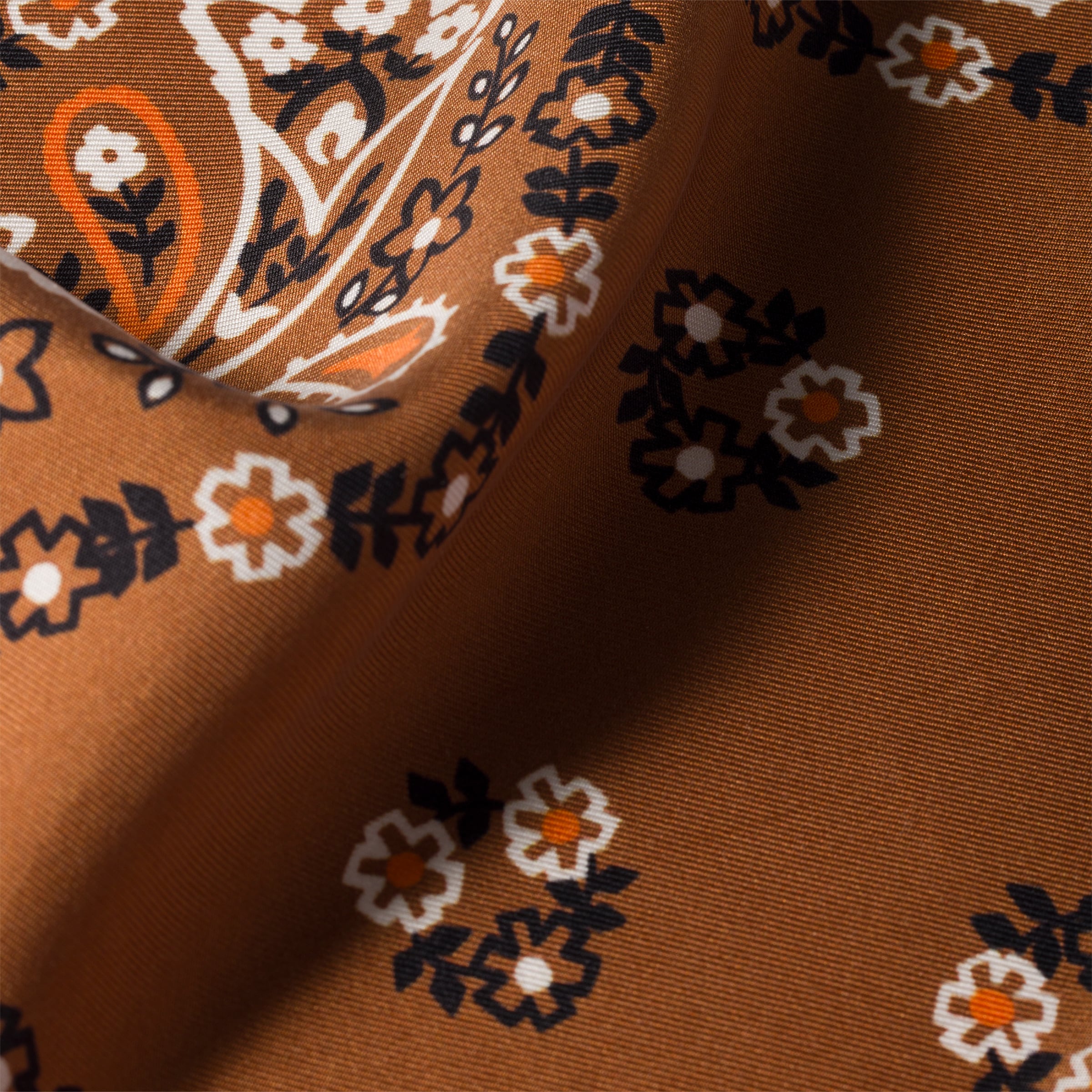 Miu Miu Printed Silk Scarf In Brown