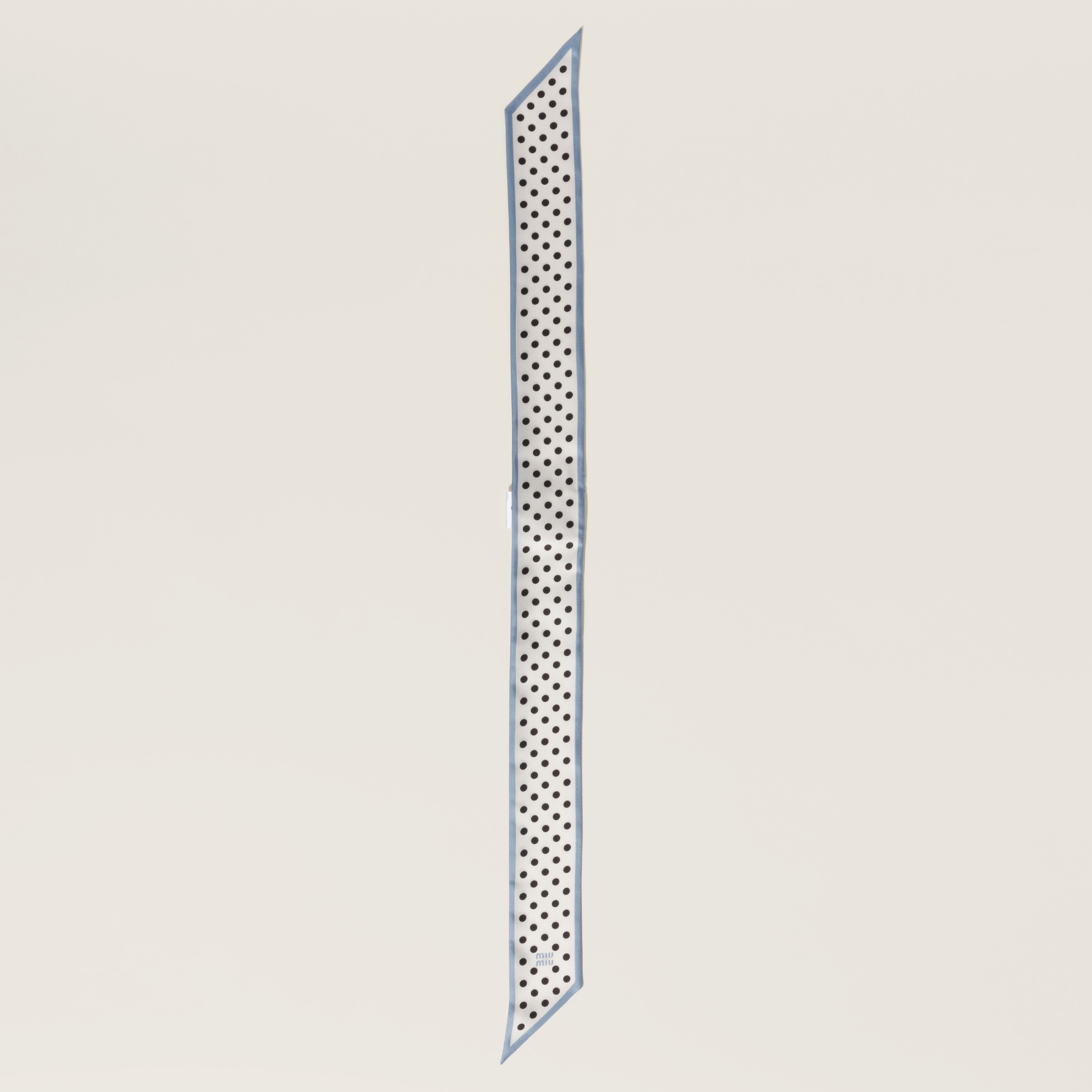 Miu Miu Printed Twill Scarf In Chalk White/black