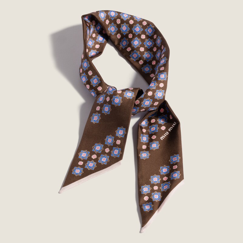 Printed twill scarf