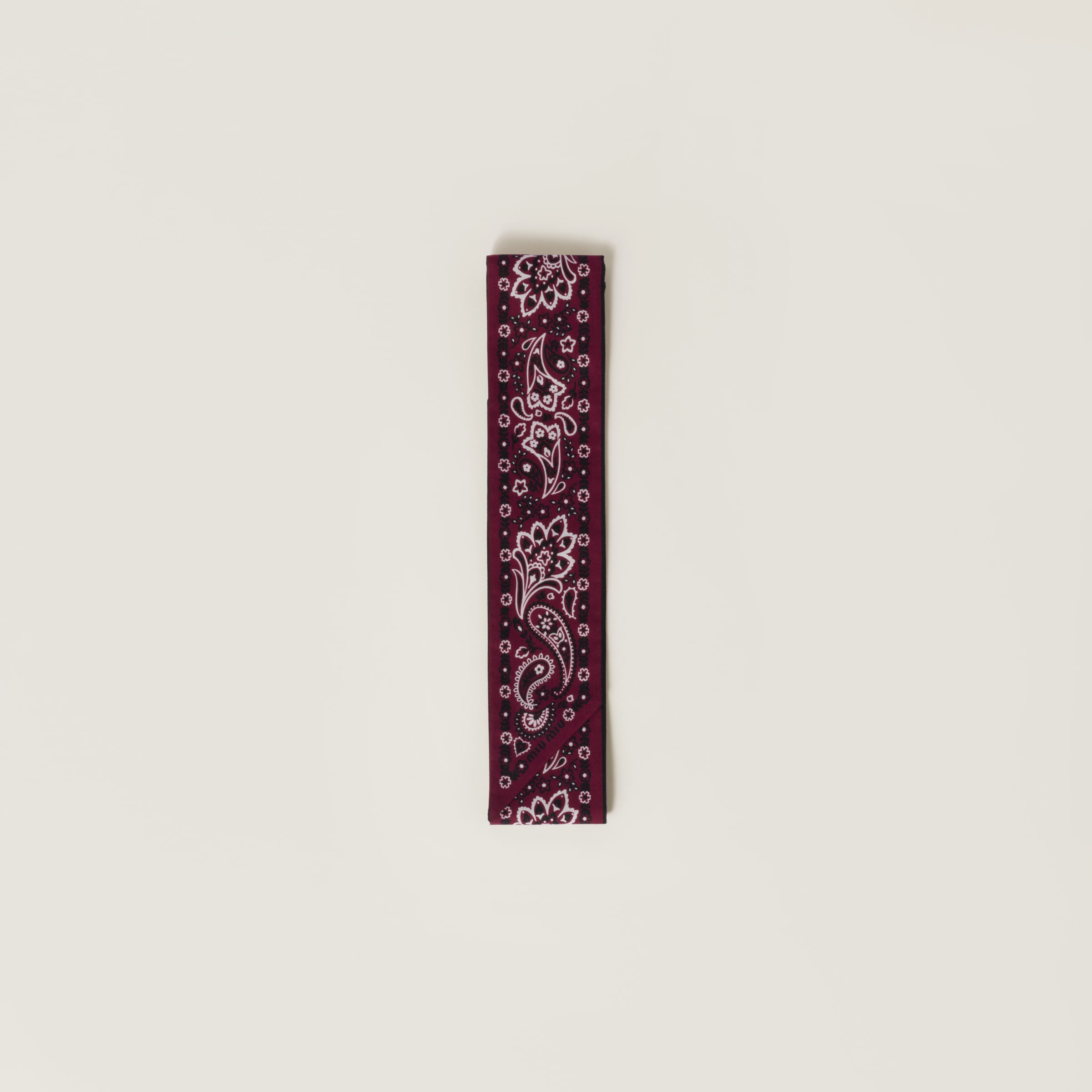 Miu Miu Printed Poplin Scarf In Amaranth Red/maize Yellow