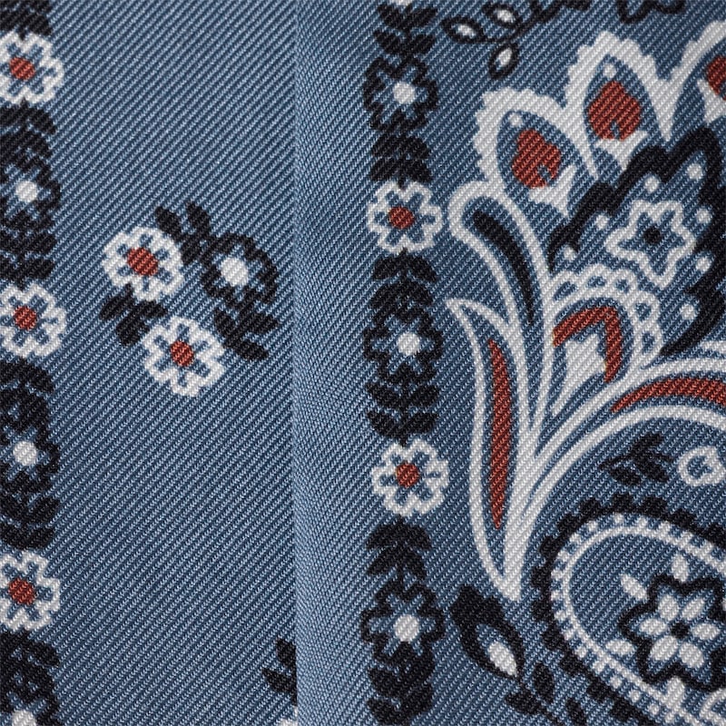 Printed silk skinny scarf