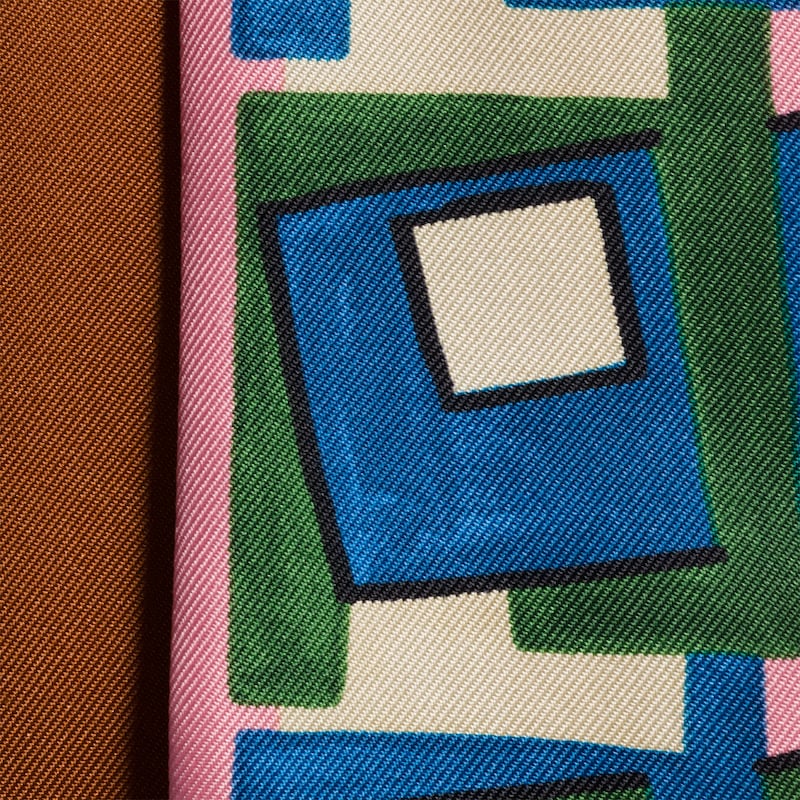 Printed silk skinny scarf