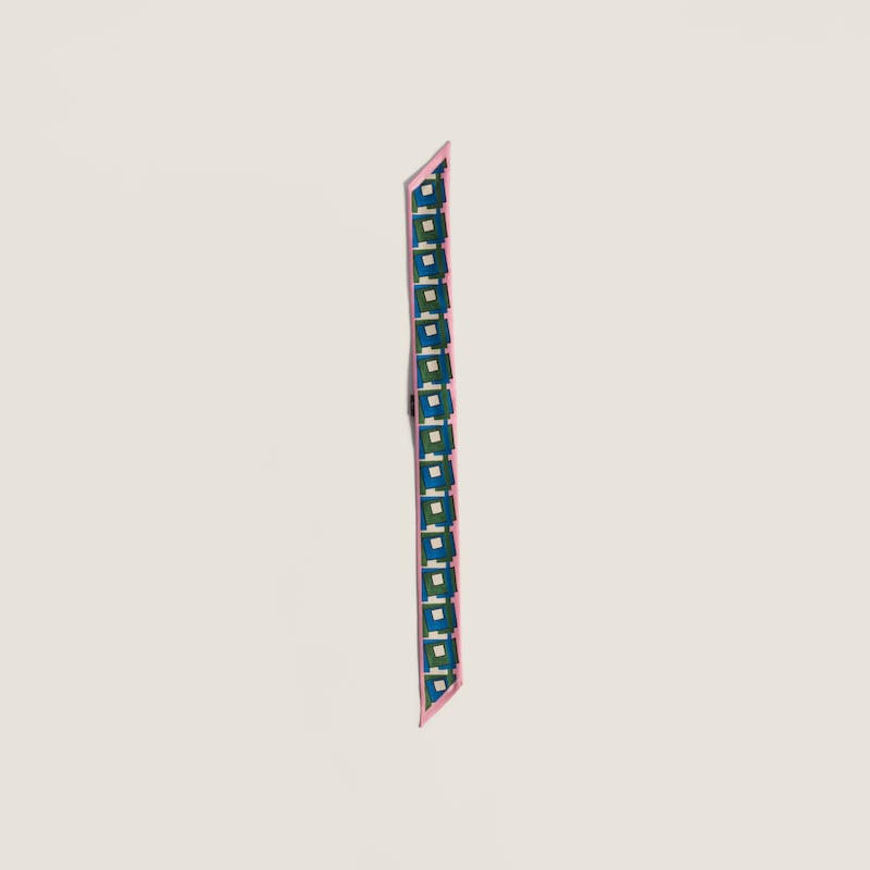 Printed silk skinny scarf