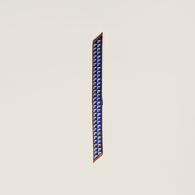 Printed silk skinny scarf