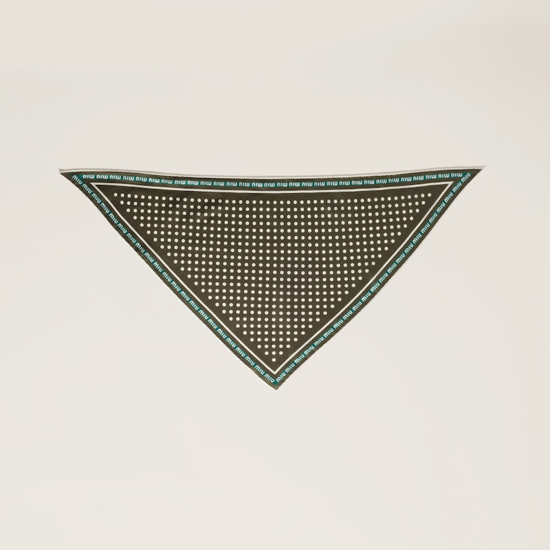 Printed silk twill scarf