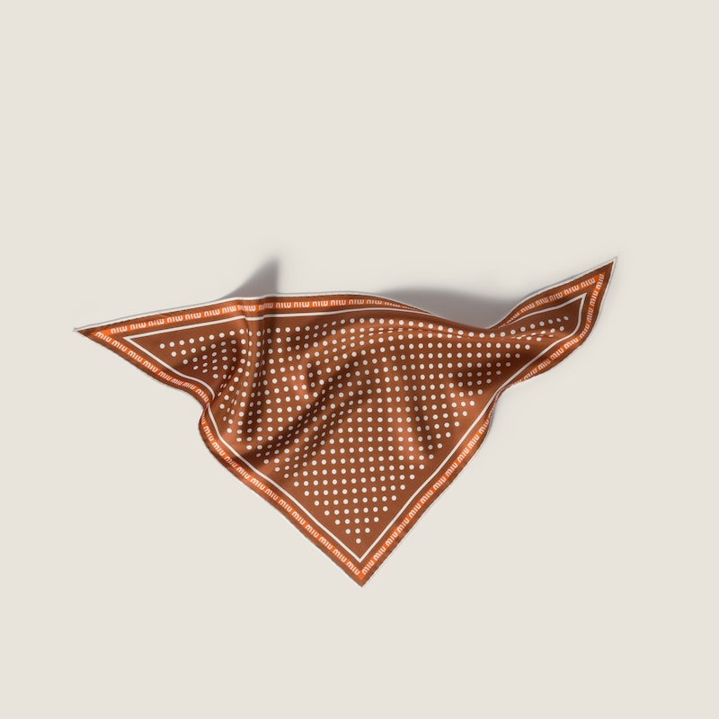 Printed silk twill scarf