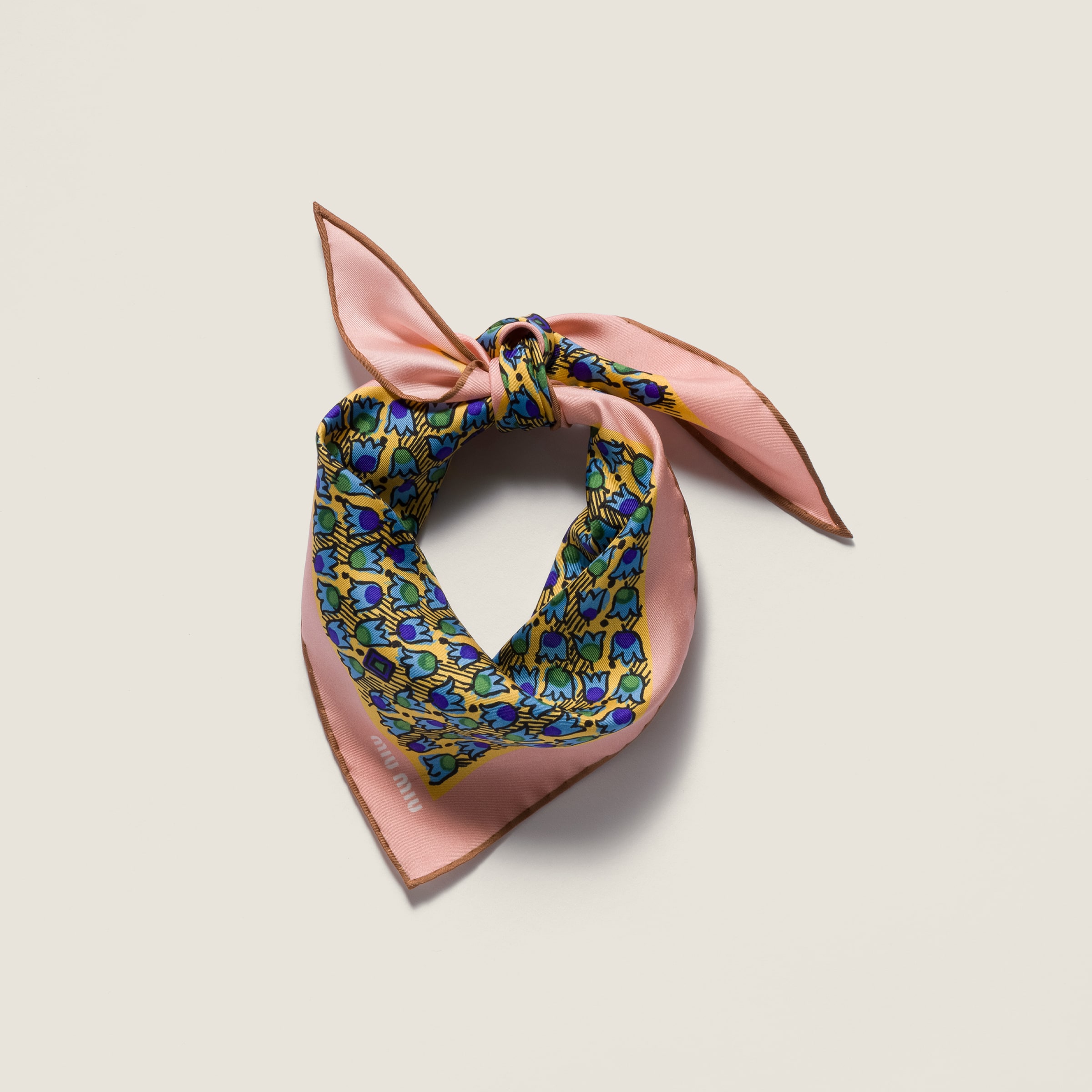 Printed twill scarf from Miu Miu - $320