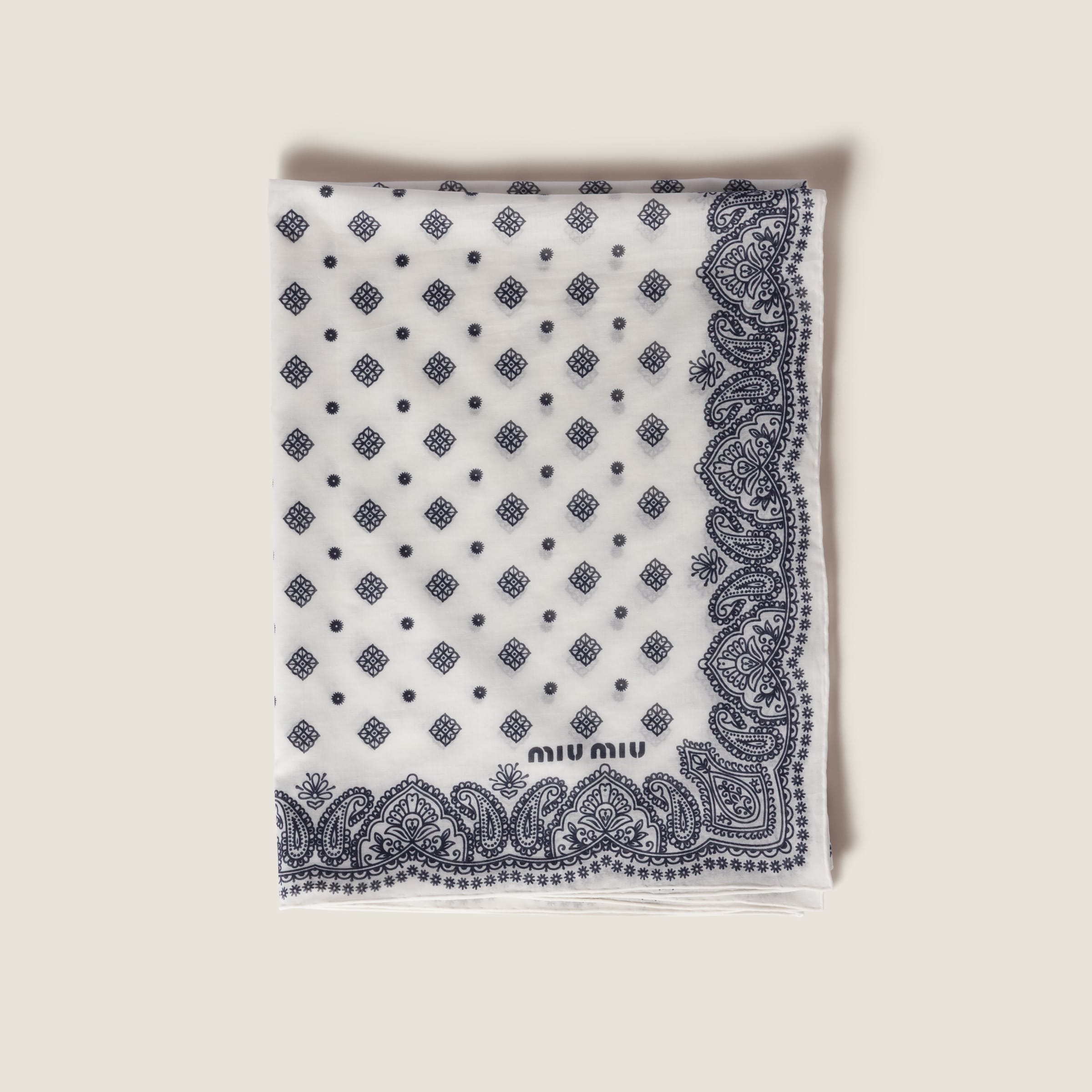 Miu Miu Printed Poplin Pareo In Blue