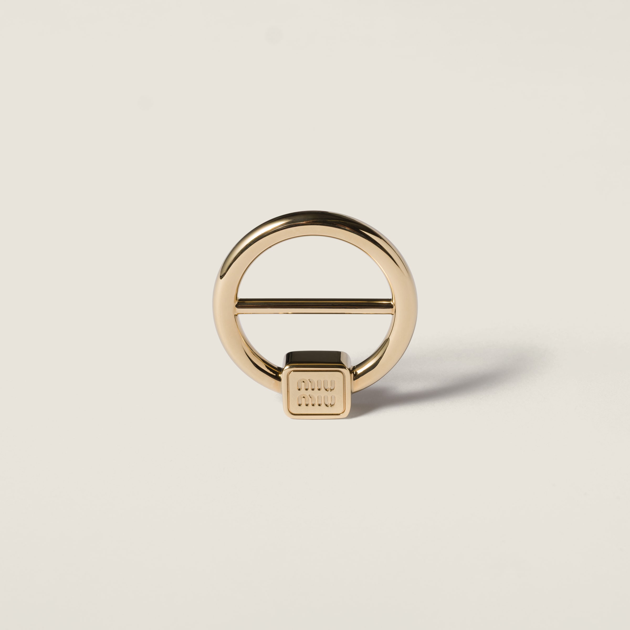 Miu Miu Metal Scarf Ring In Gold