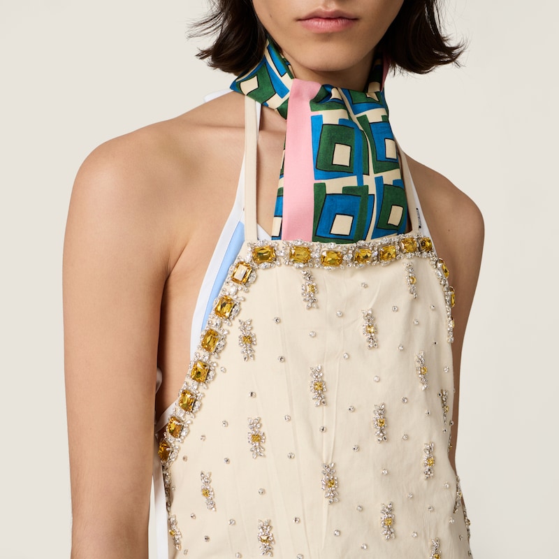 프린트 실크 스카프