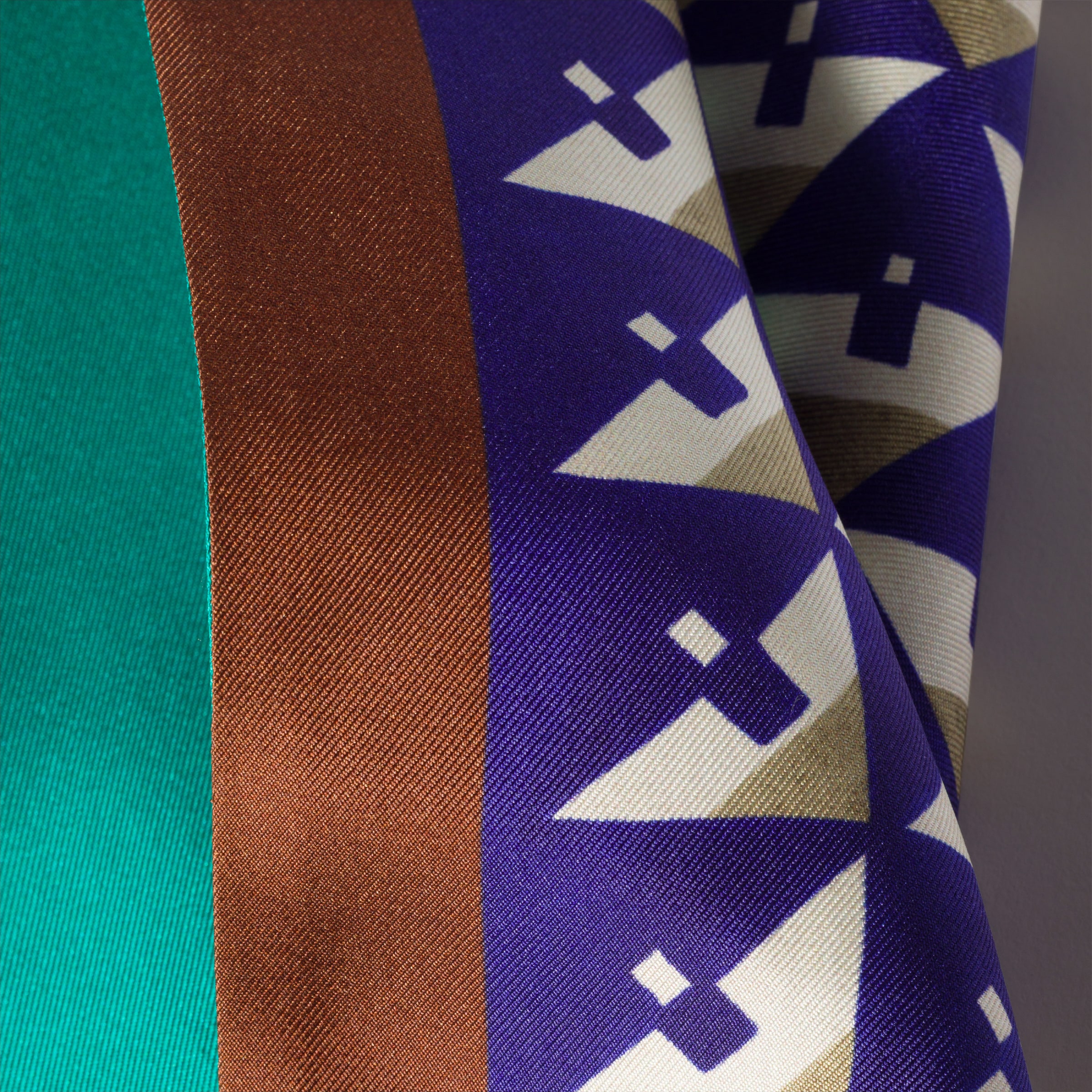 Tobacco/ink Printed Silk Scarf | Miu Miu - United States