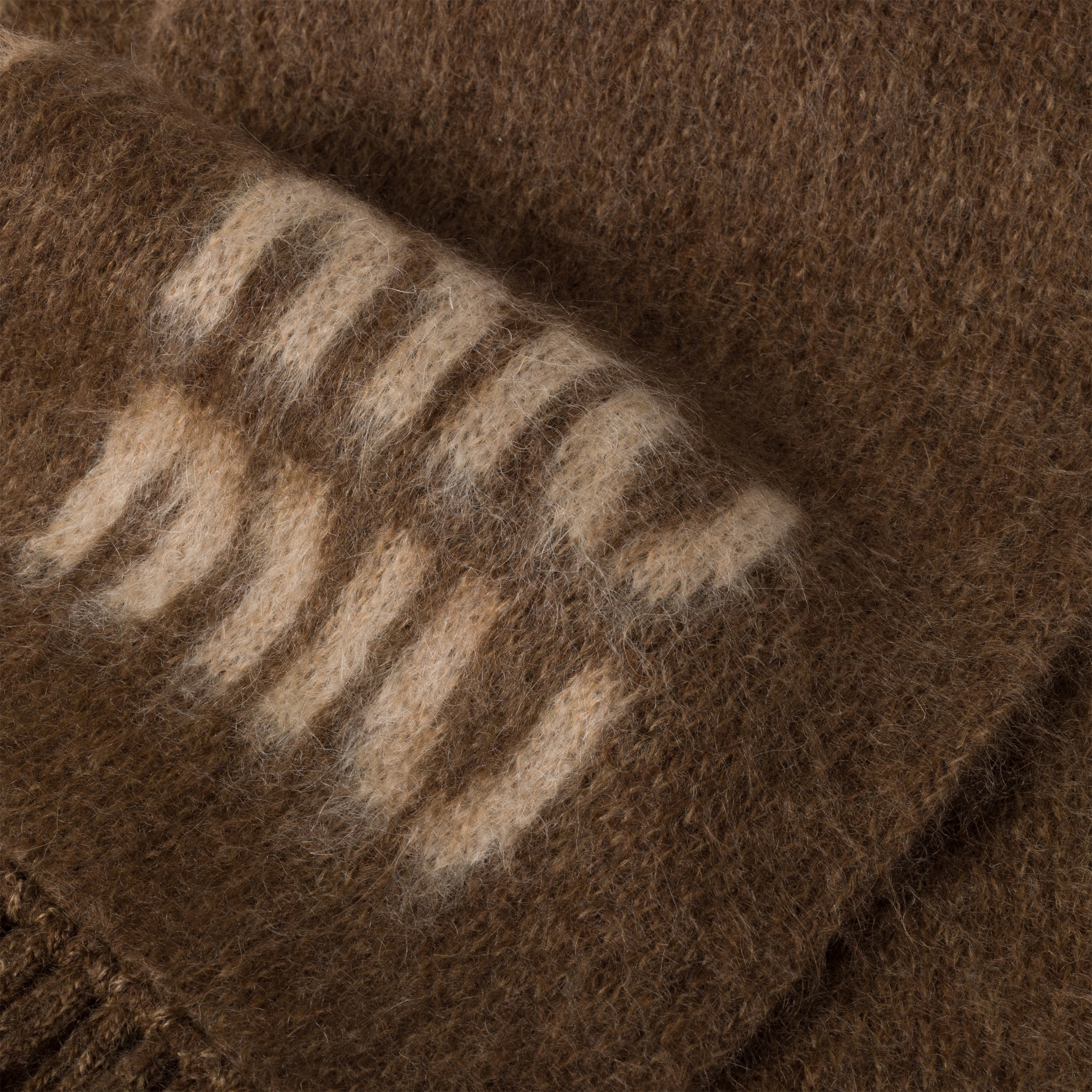 Miu Miu Wool And Mohair Scarf In Tobacco