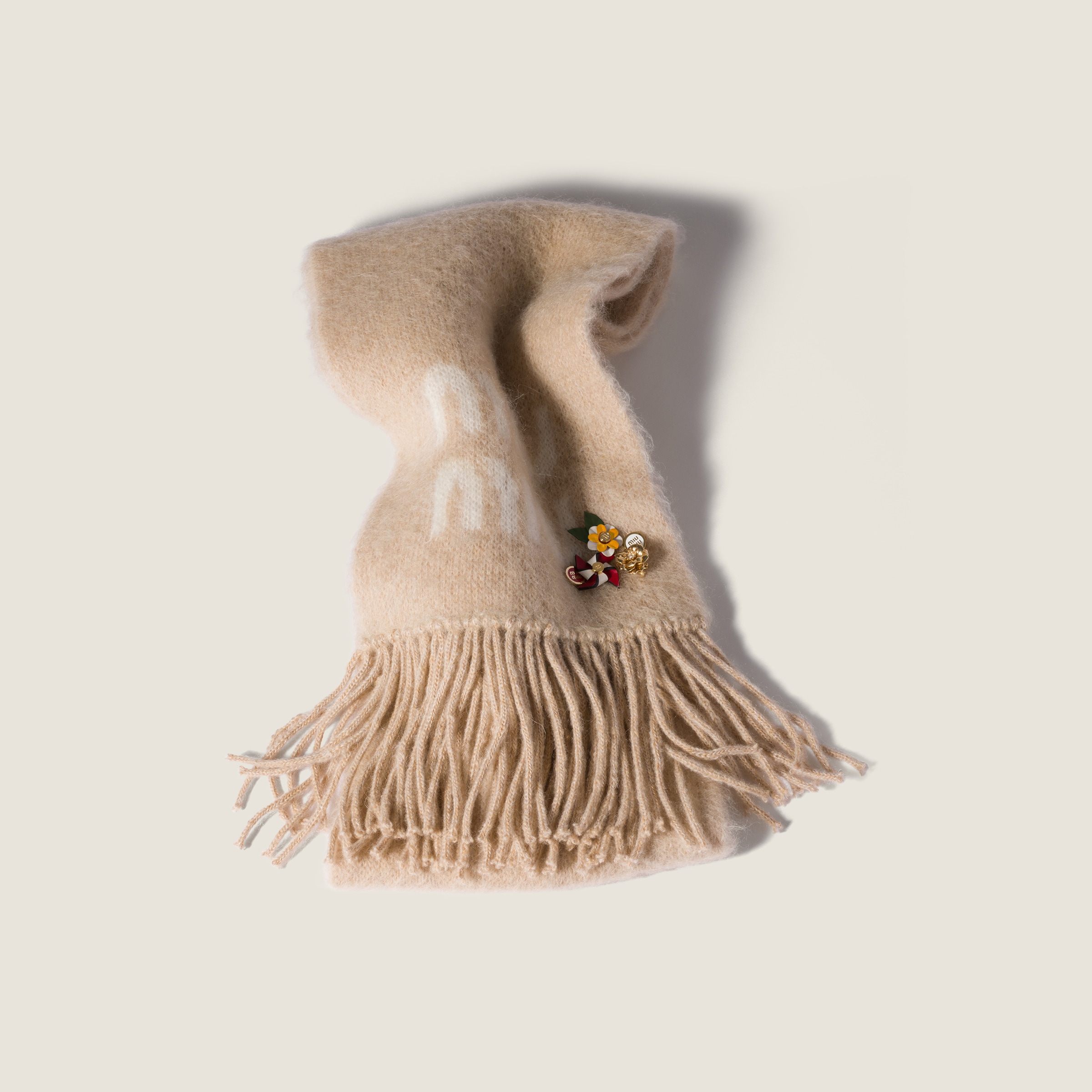 Natural Wool And Mohair Scarf | Miu Miu