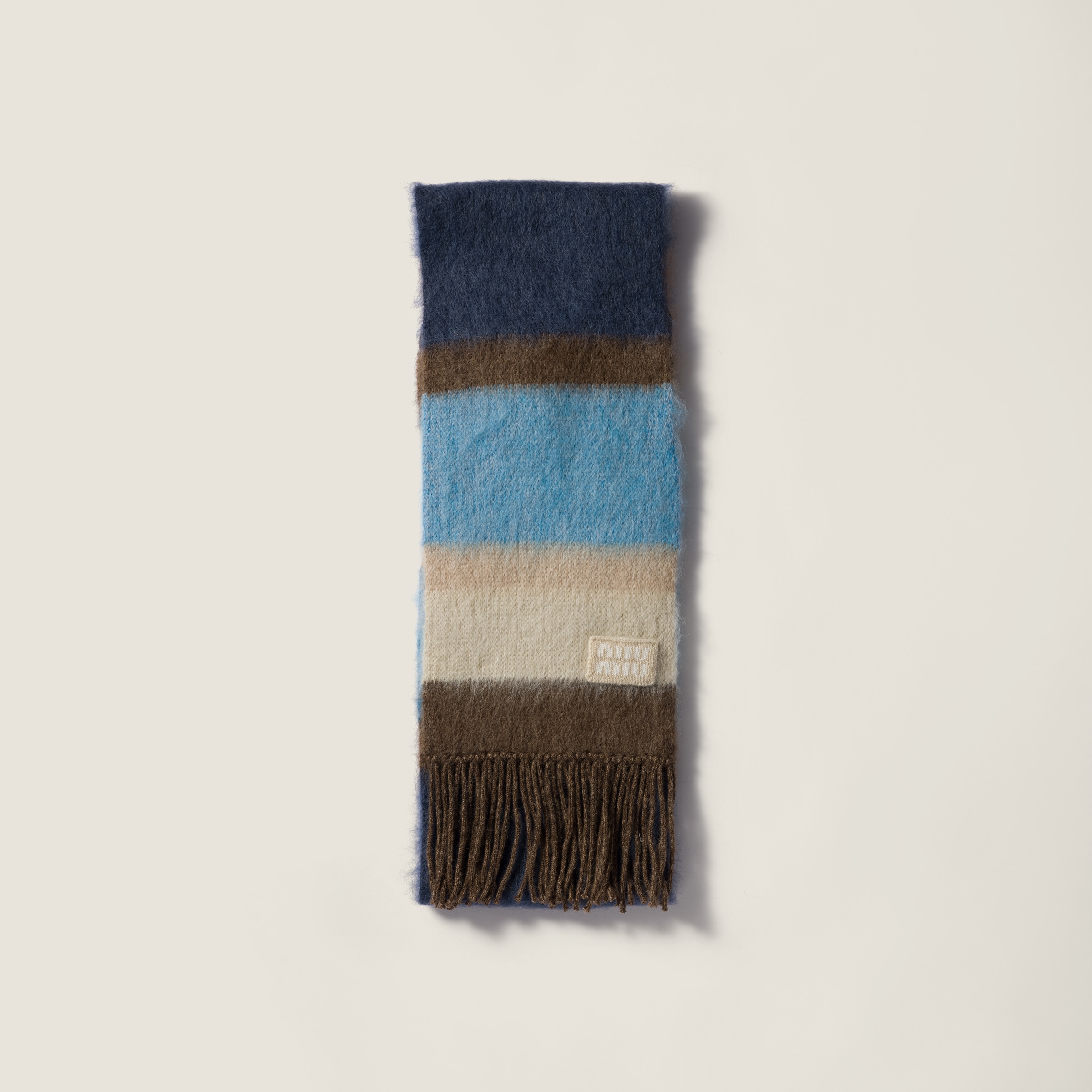 小物 MIU MIU wool scarf Logo mohair and wool-blend scarf in purple - Miu Miu | Mytheresa