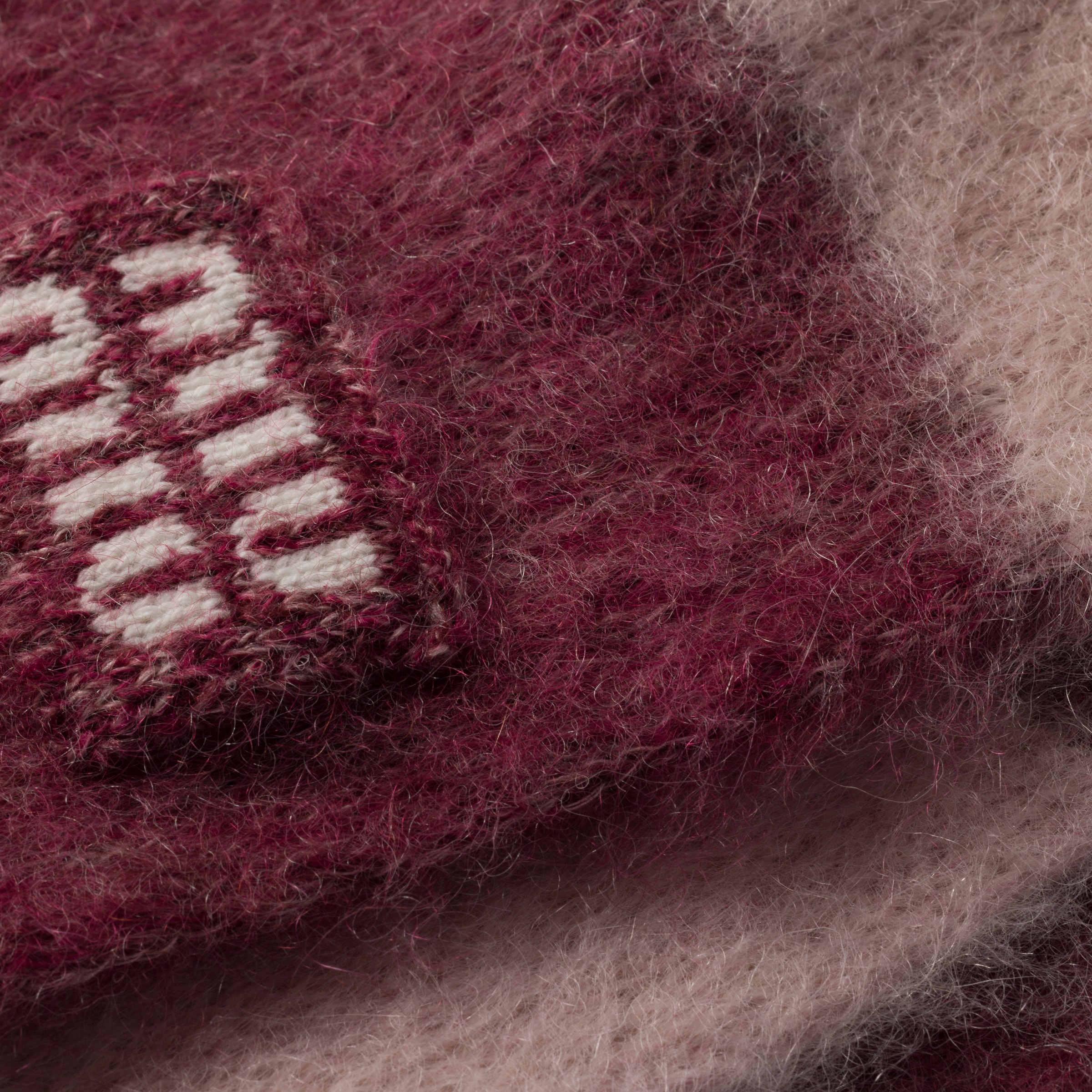 Miu Miu Wool Scarf With Fringes In Amaranth/peach