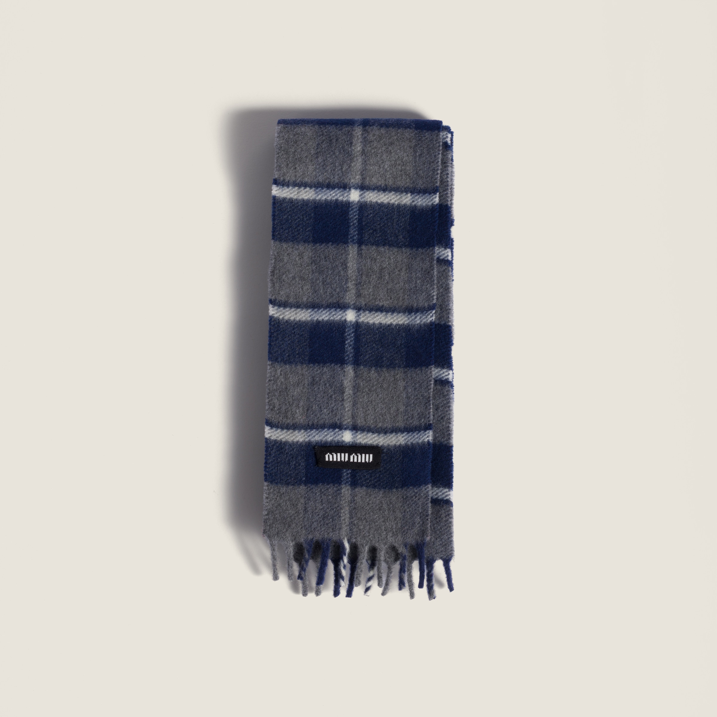 Miu Miu Wool And Cashmere Scarf In Gray