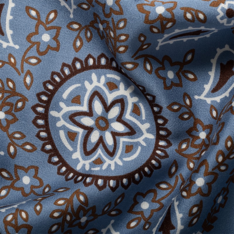 Printed silk and wool scarf