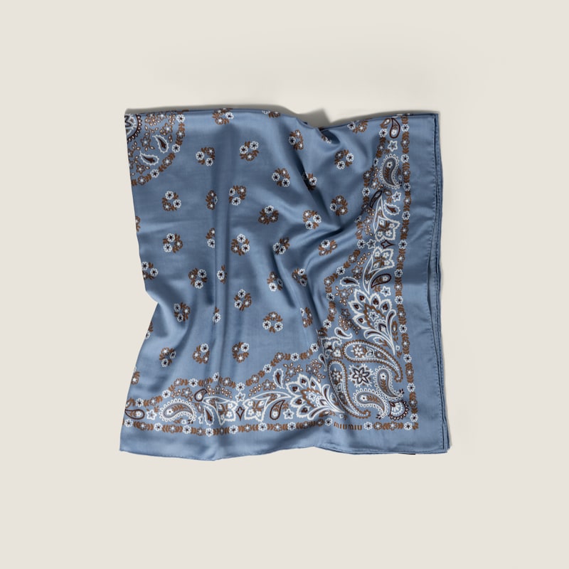 Printed silk and wool scarf
