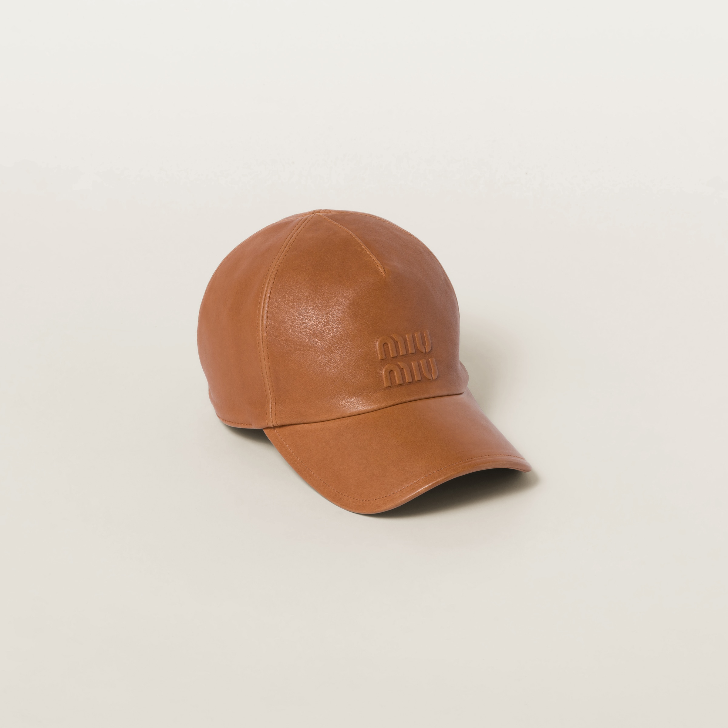 人気ブランドバ40代 キャメル ナッパレザー Miu Miu | ベースボールキャップ キャップ
