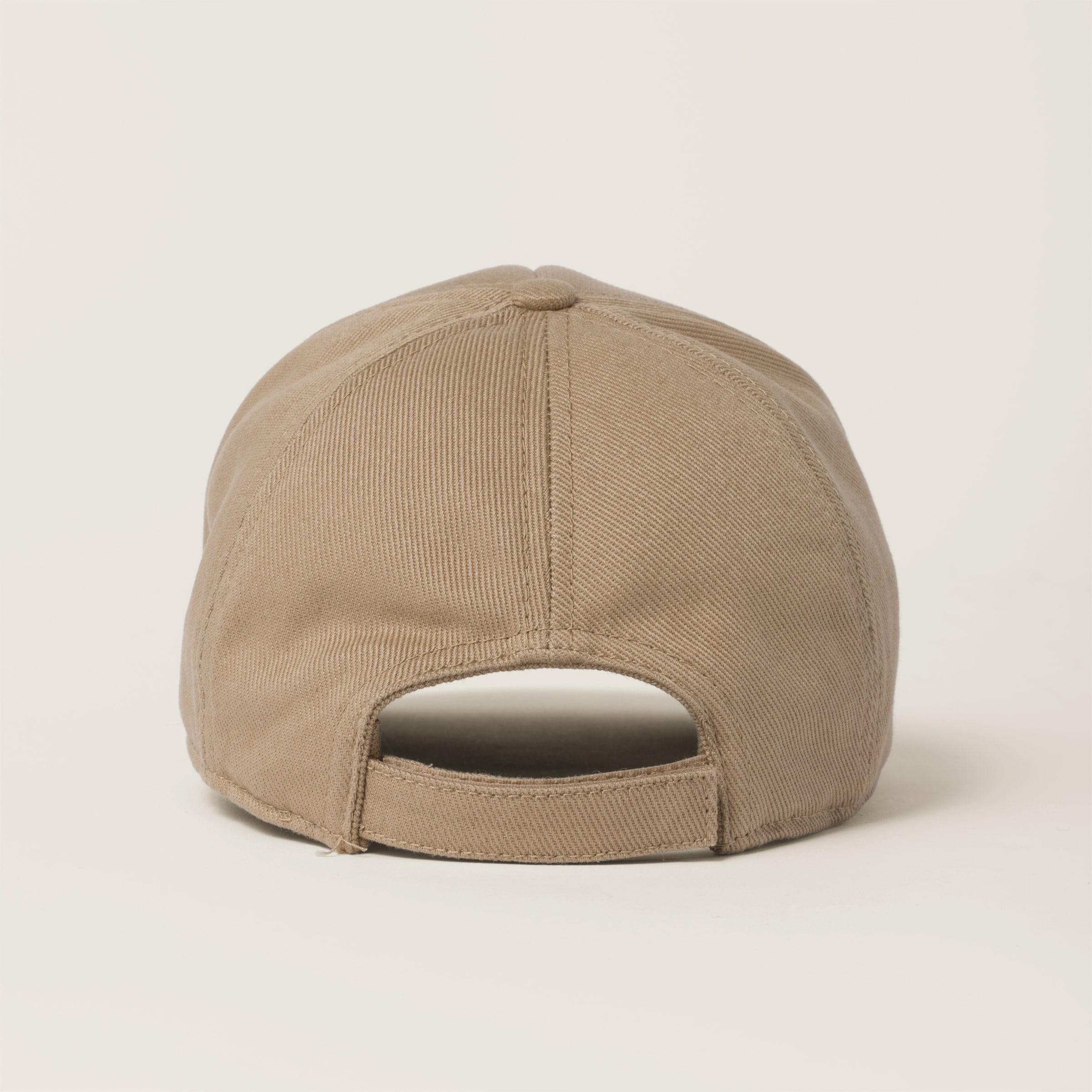 Shop Miumiu Drill Baseball Cap In Khaki/royal Blue