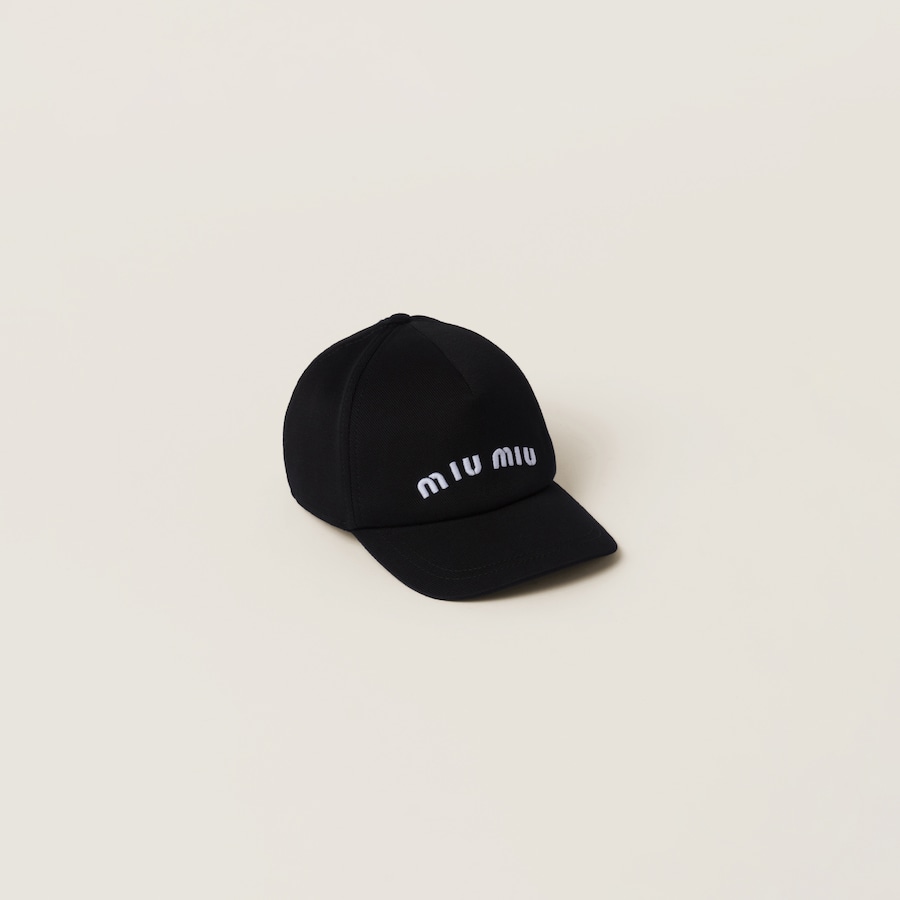 Black/white Drill Baseball Cap | Miu Miu