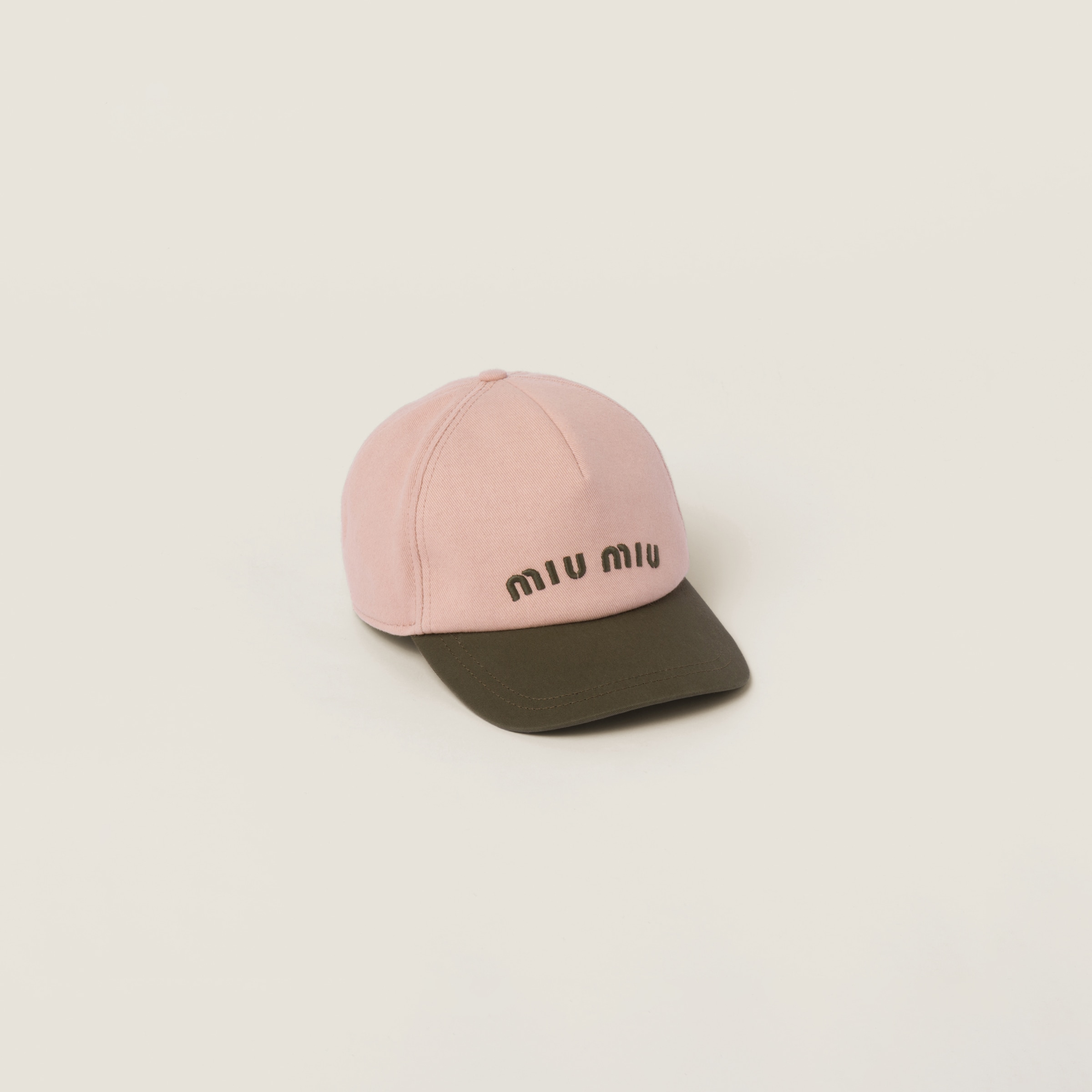 2025年最新海外 ピンク／ミリタリー Miu Miu | ベースボールキャップ ドリル 帽子