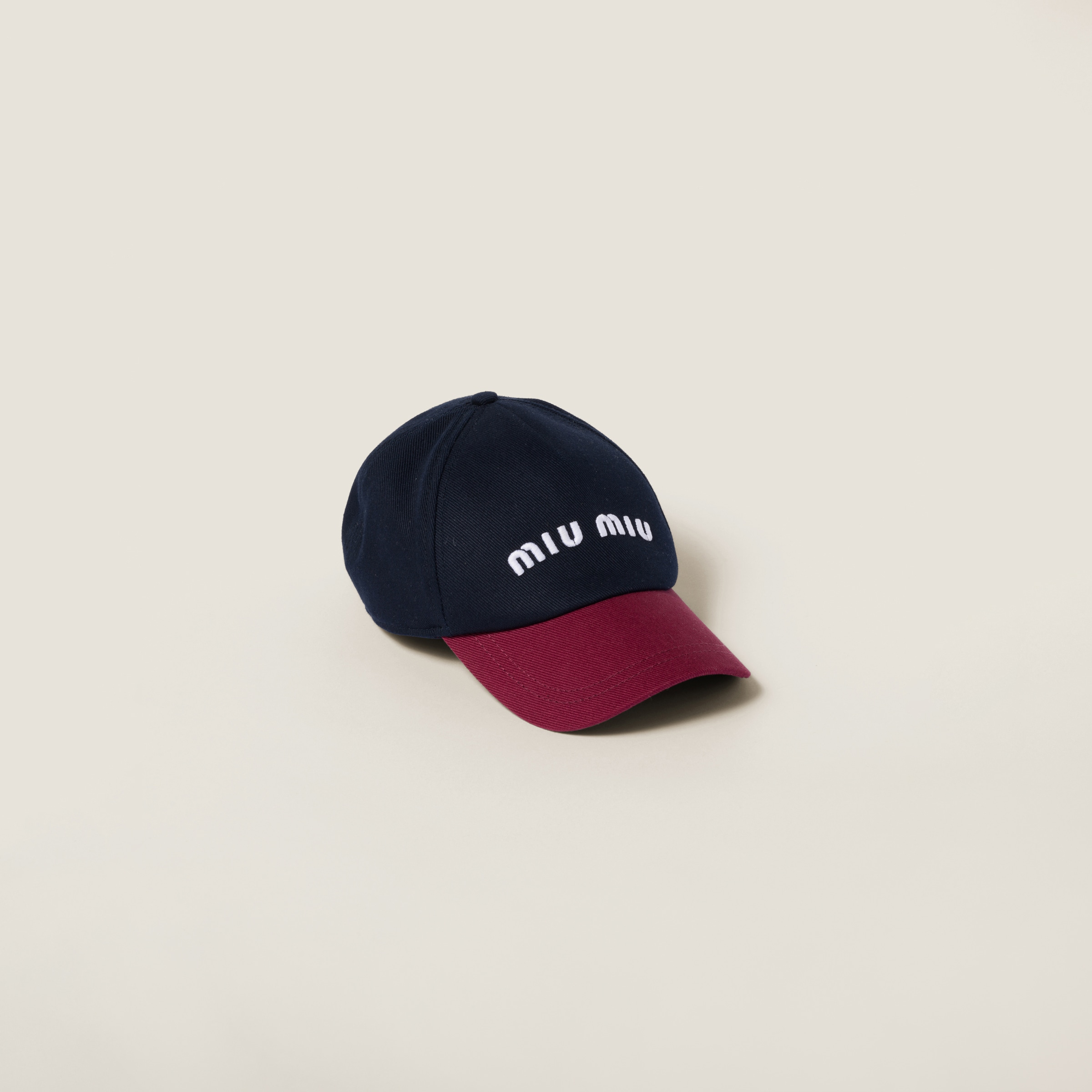 ブルー ドリル ベースボールキャップ | Miu Miu