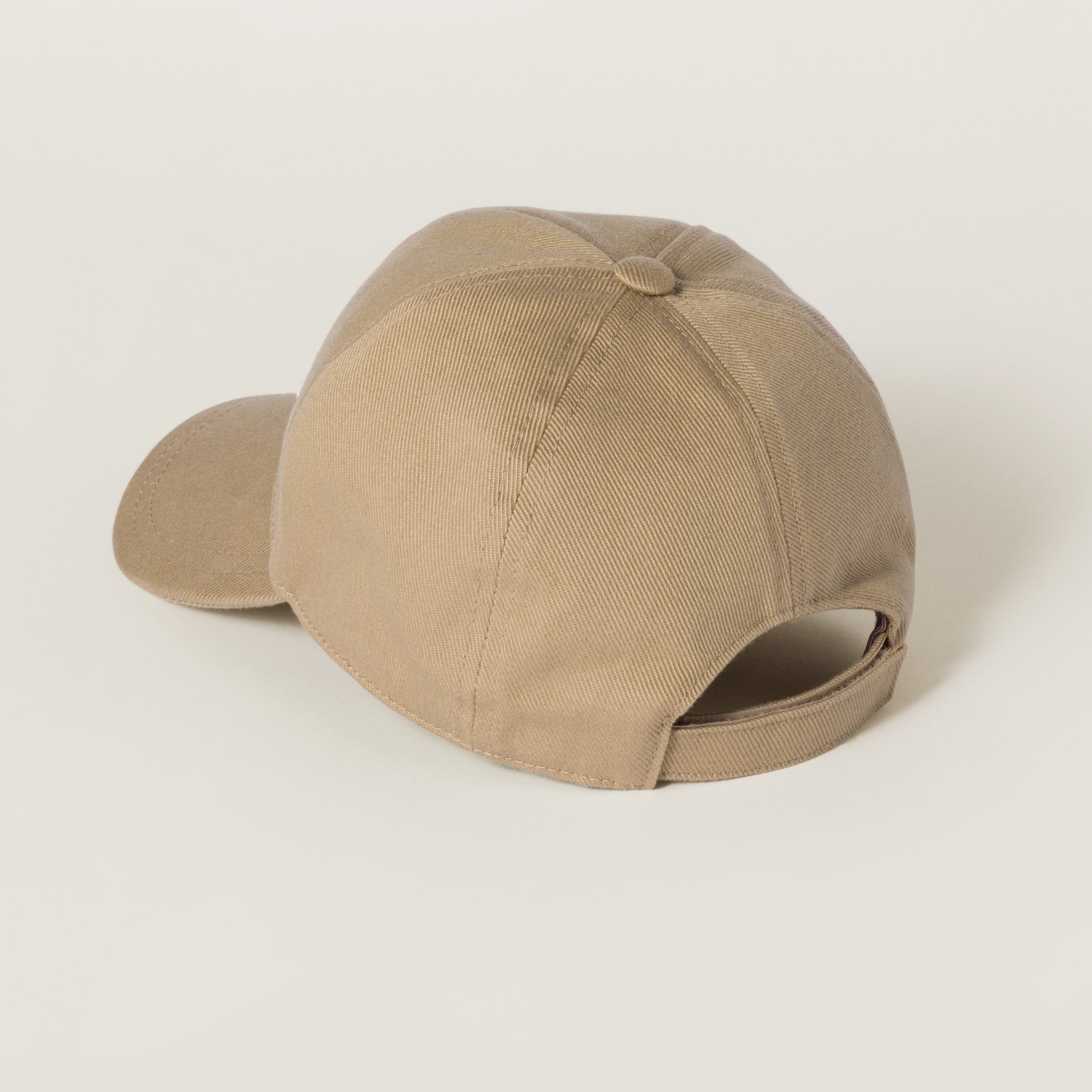 ☆関税込☆MIUMIU★Miu Miu Drill Baseball Cap Khaki White★ Khaki/white Drill Baseball Cap | Miu Miu