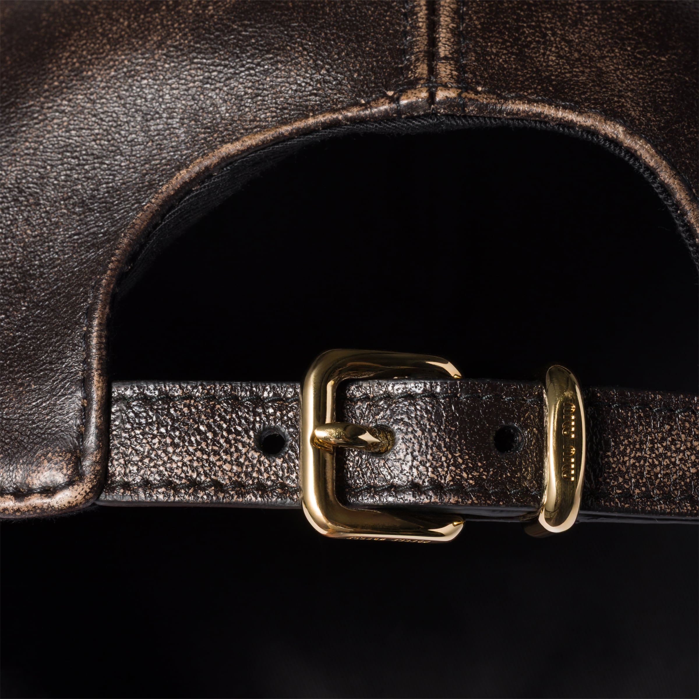 Miu Miu Nappa Leather Baseball Cap In Brown