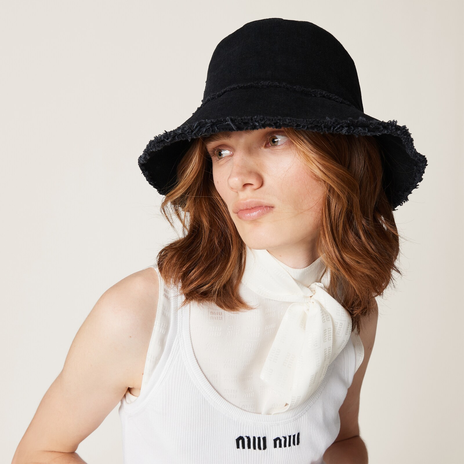 Miumiu Logo Corduroy Bucket Hat 211730