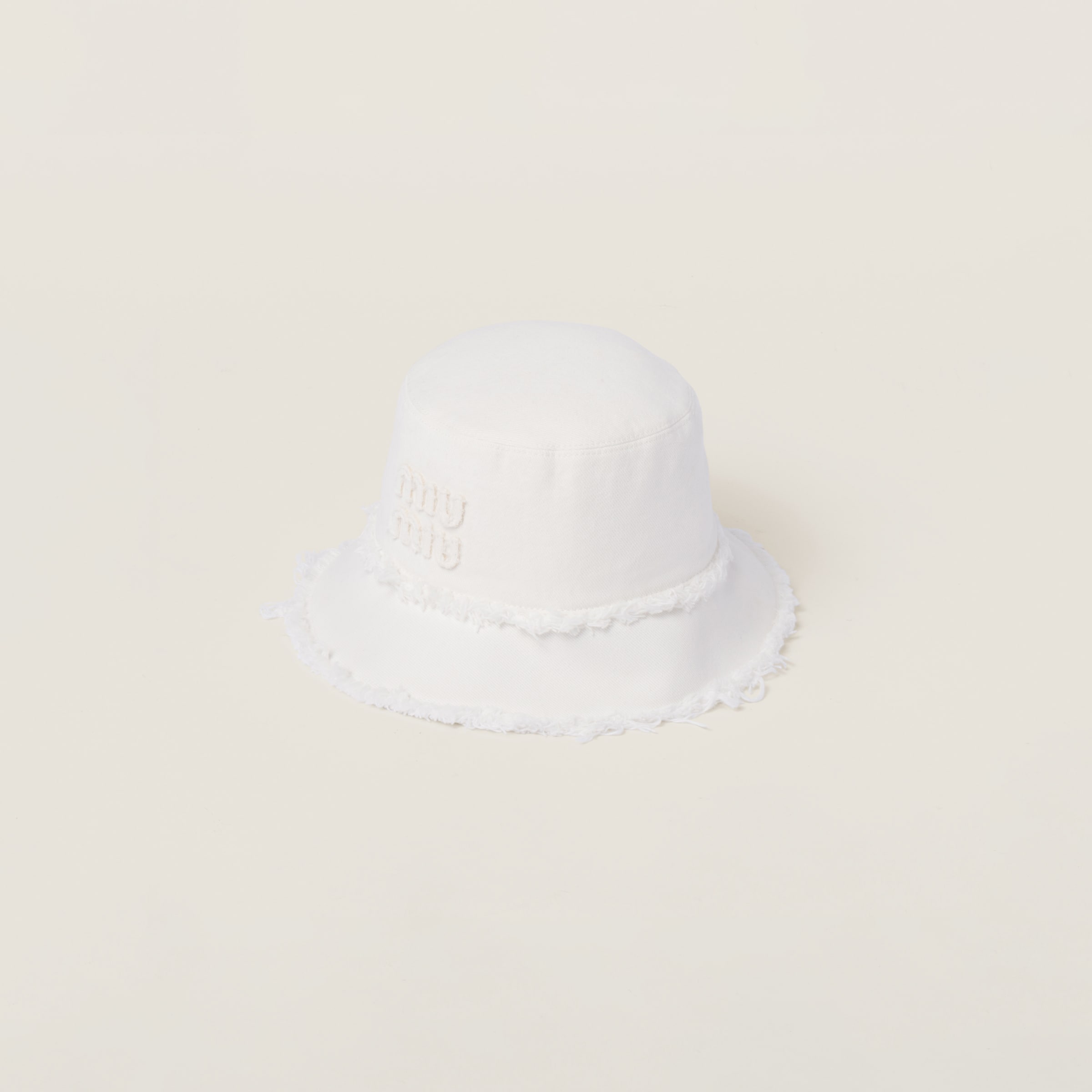 Miumiu Denim Bucket Hat In White