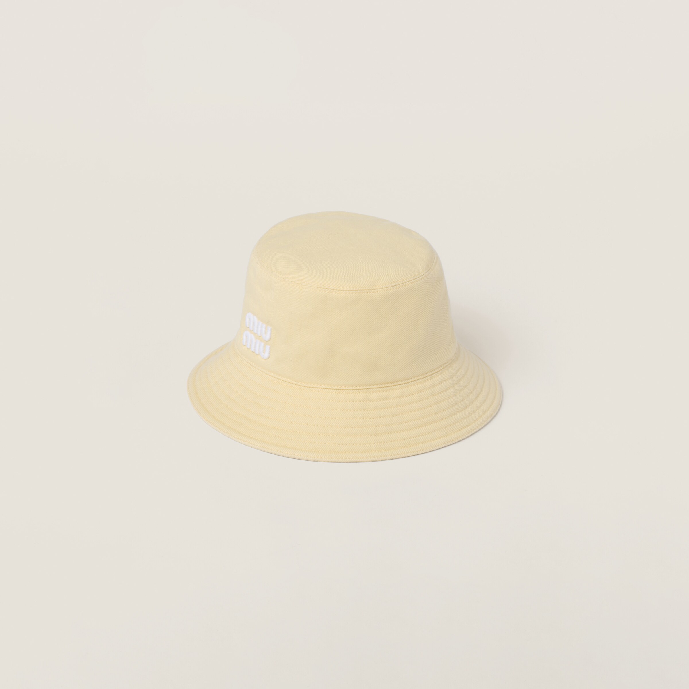 Miu Miu Denim Bucket Hat In Vanilla/white | ModeSens display picture 1