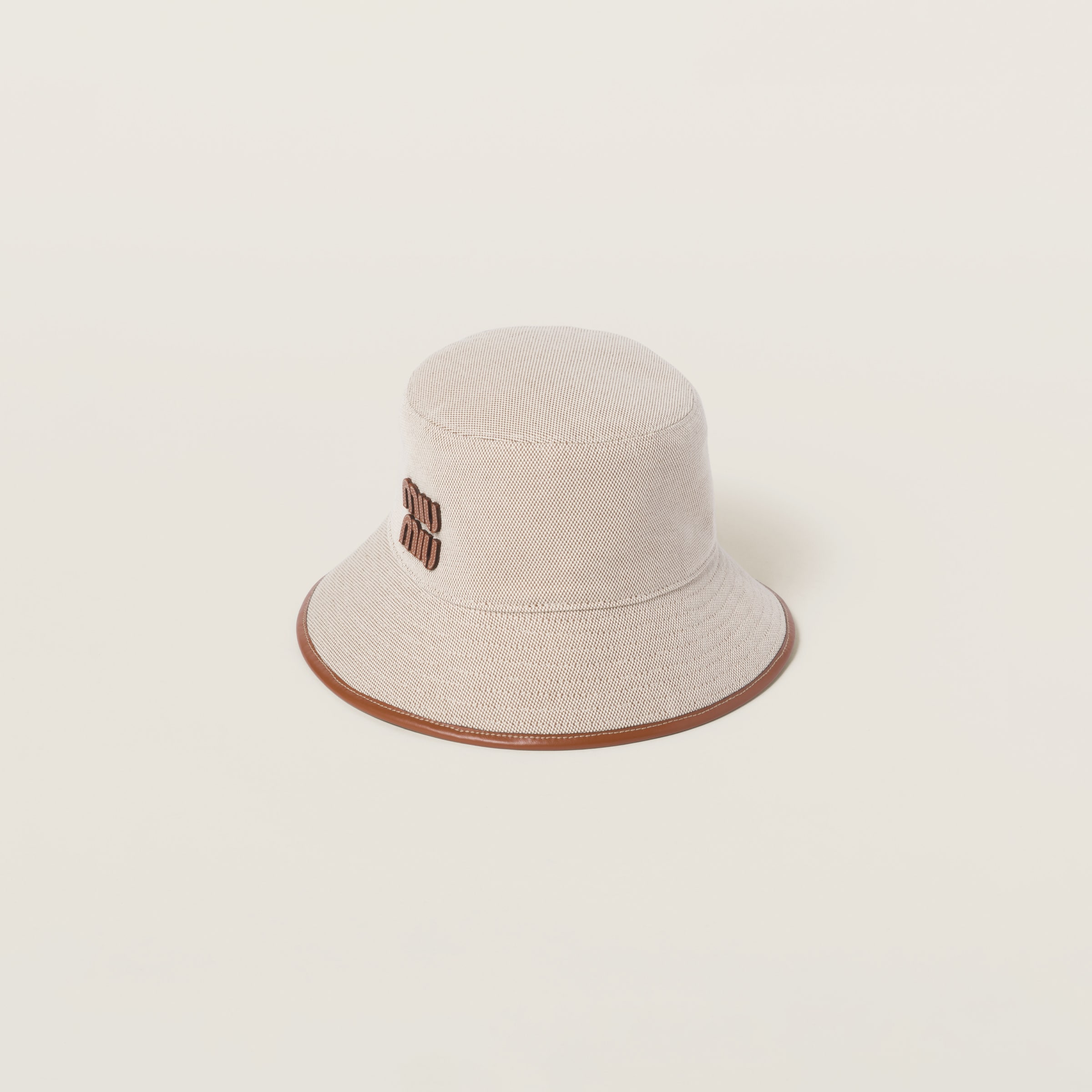 Beige/brandy Canvas Bucket Hat | Miu Miu Beige/brandy Canvas Bucket Hat | Miu Miu