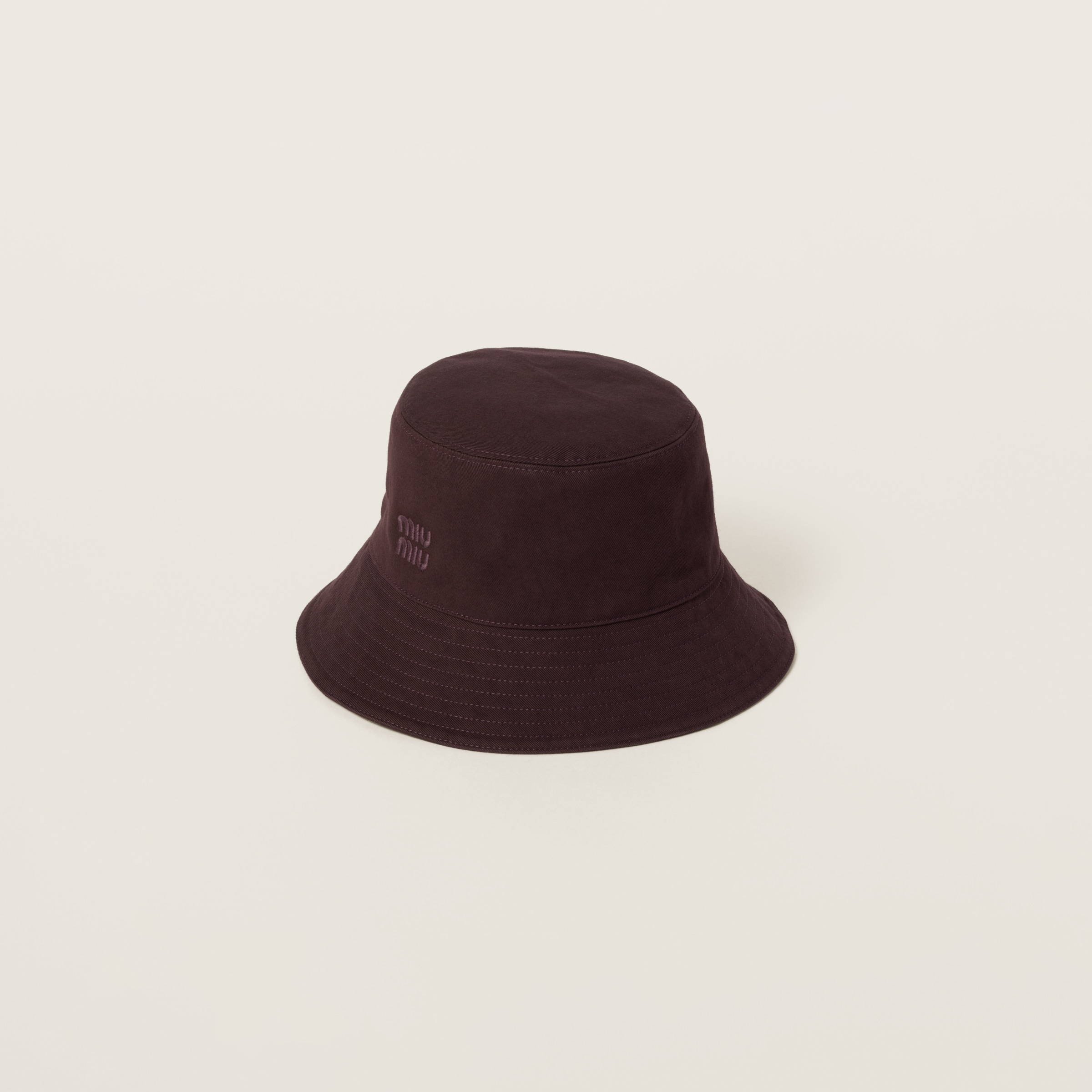 Amaranth Red/maize Yellow Gabardine Bucket Hat | Miu Miu