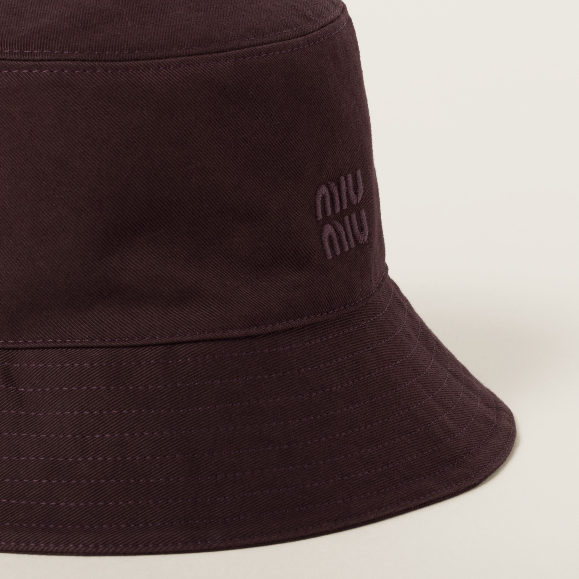 Amaranth Red/maize Yellow Gabardine Bucket Hat | Miu Miu