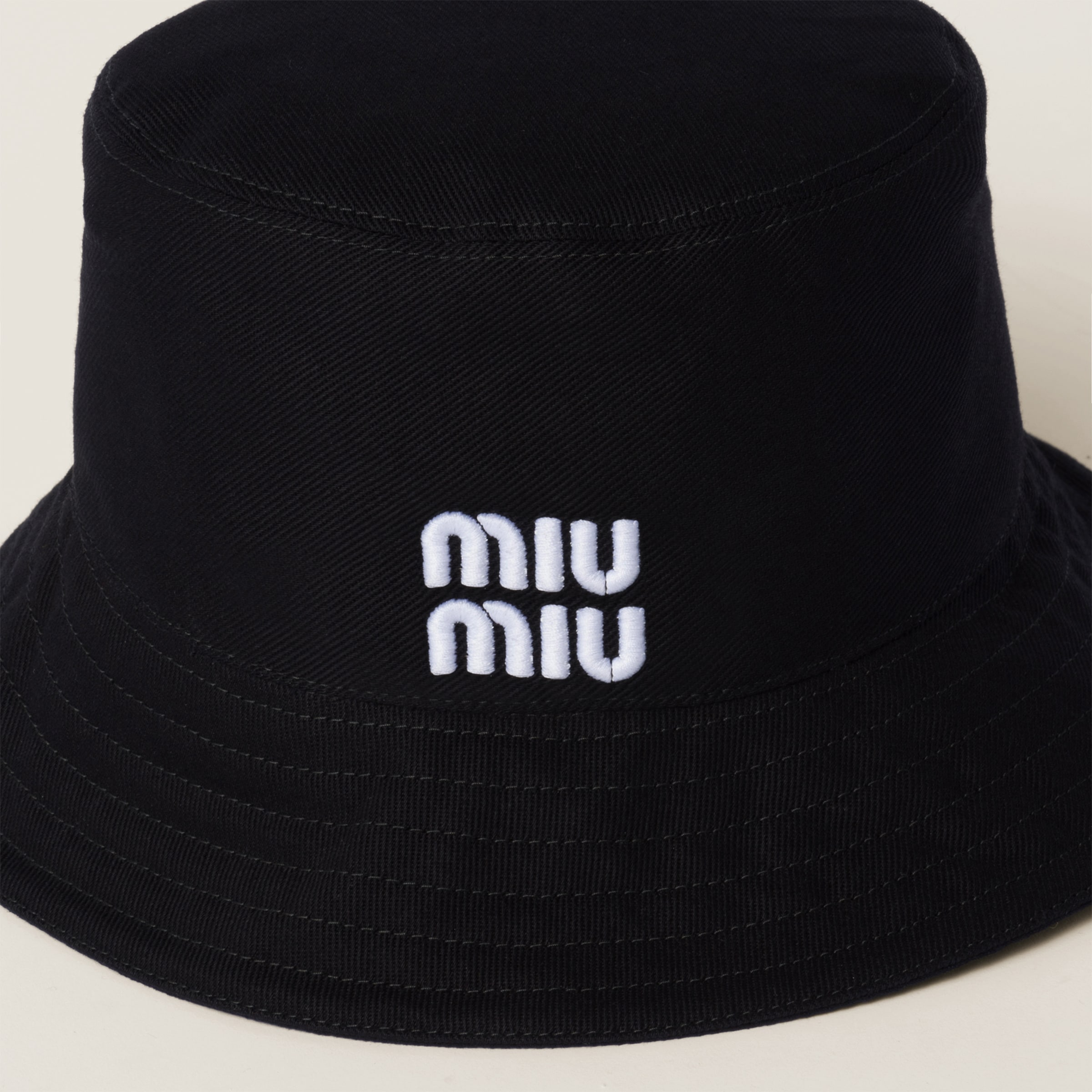 miumiu バケハ Khaki/white Drill Bucket Hat | Miu Miu - United States
