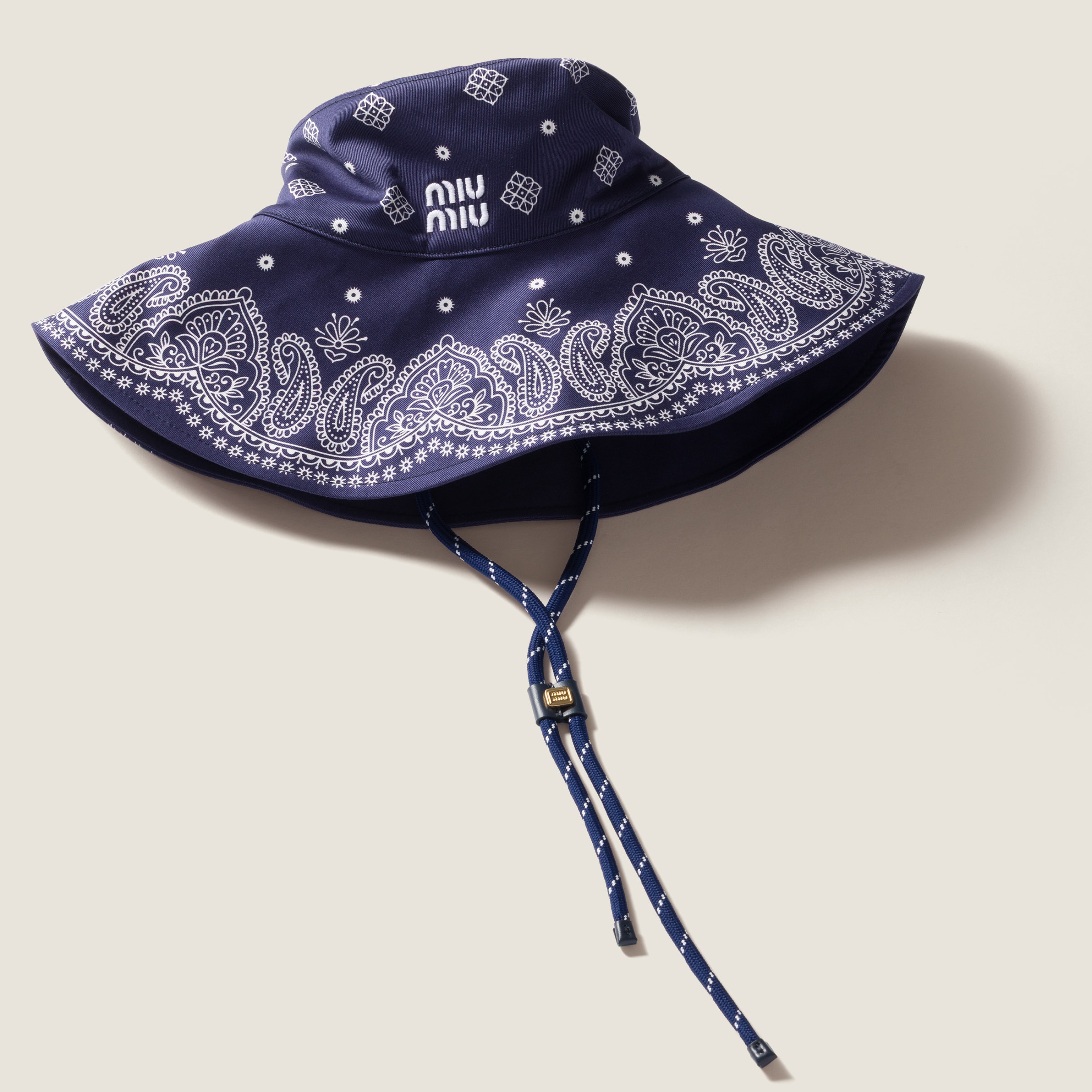 Miu Miu Bandana-print Bucket Hat In Blue
