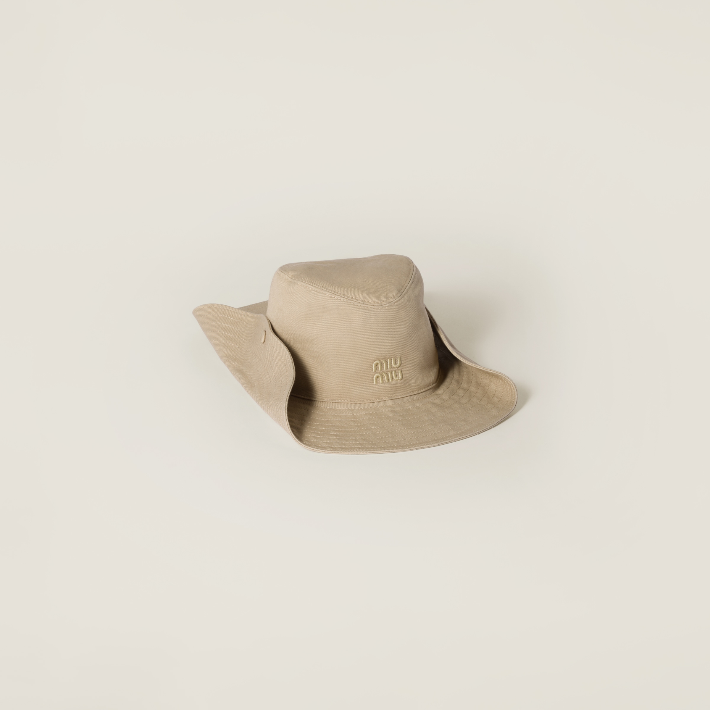 Miu Miu Gabardine Cowboy Hat In Beige