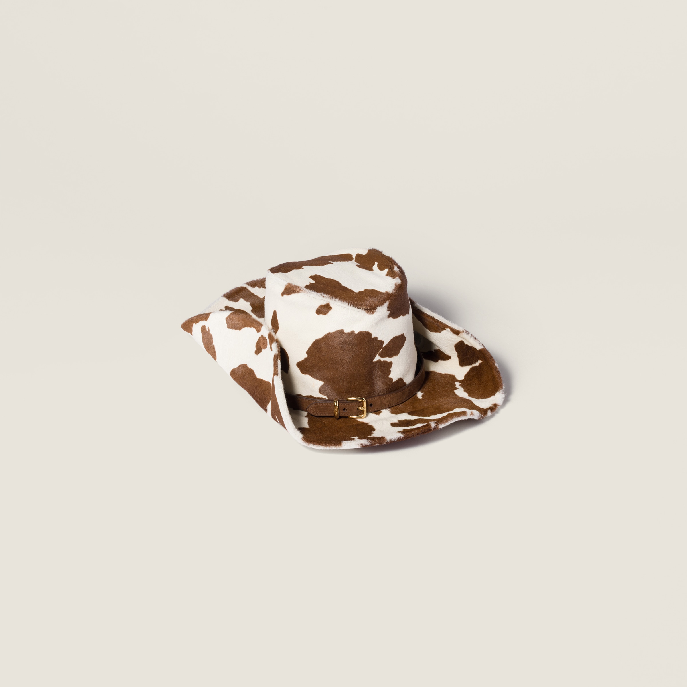 Miu Miu Printed Leather Cowboy Hat