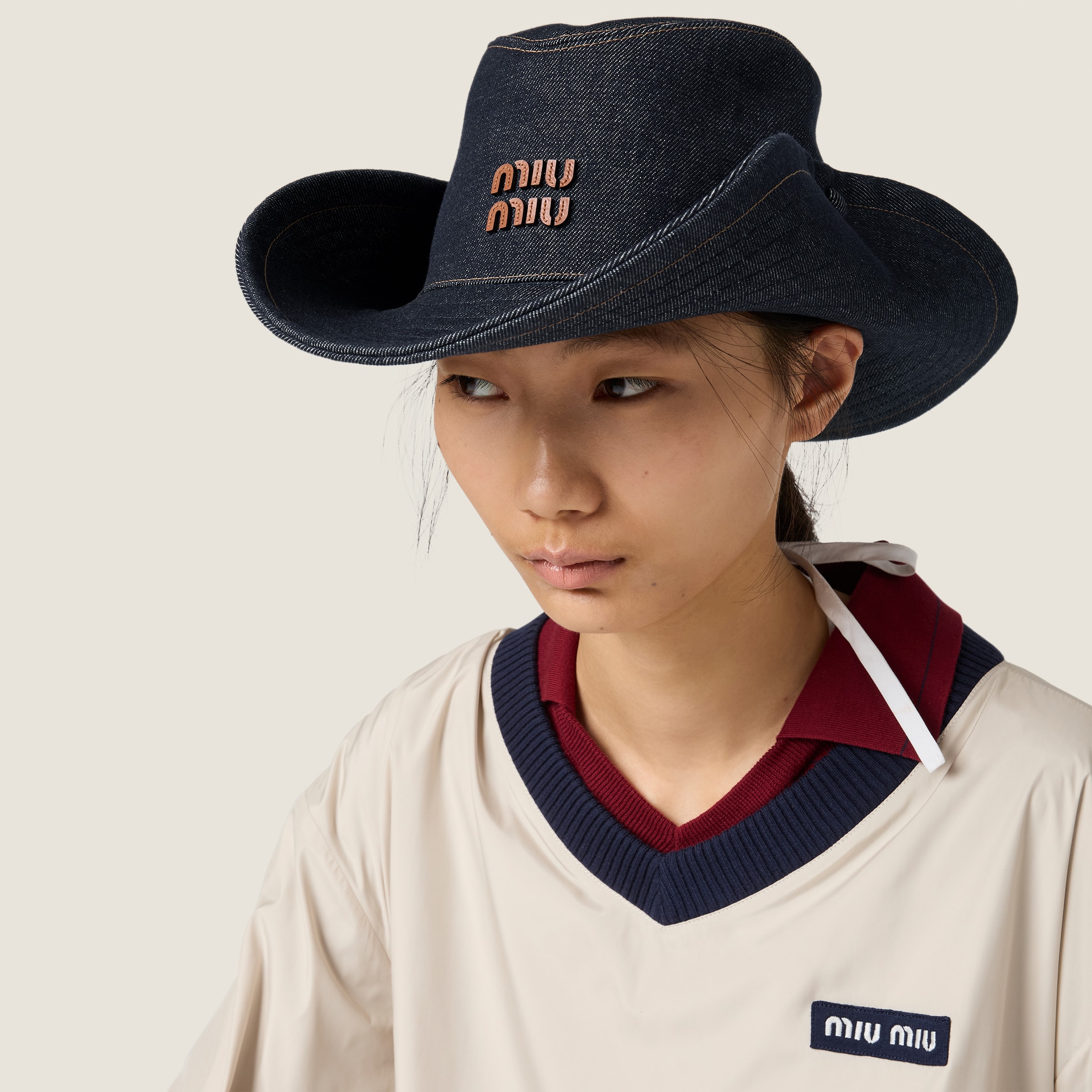MIU MIU cowboyハット 黒デニムMサイズ Miu Miu Denim Cowboy Hat | Saks Fifth Avenue