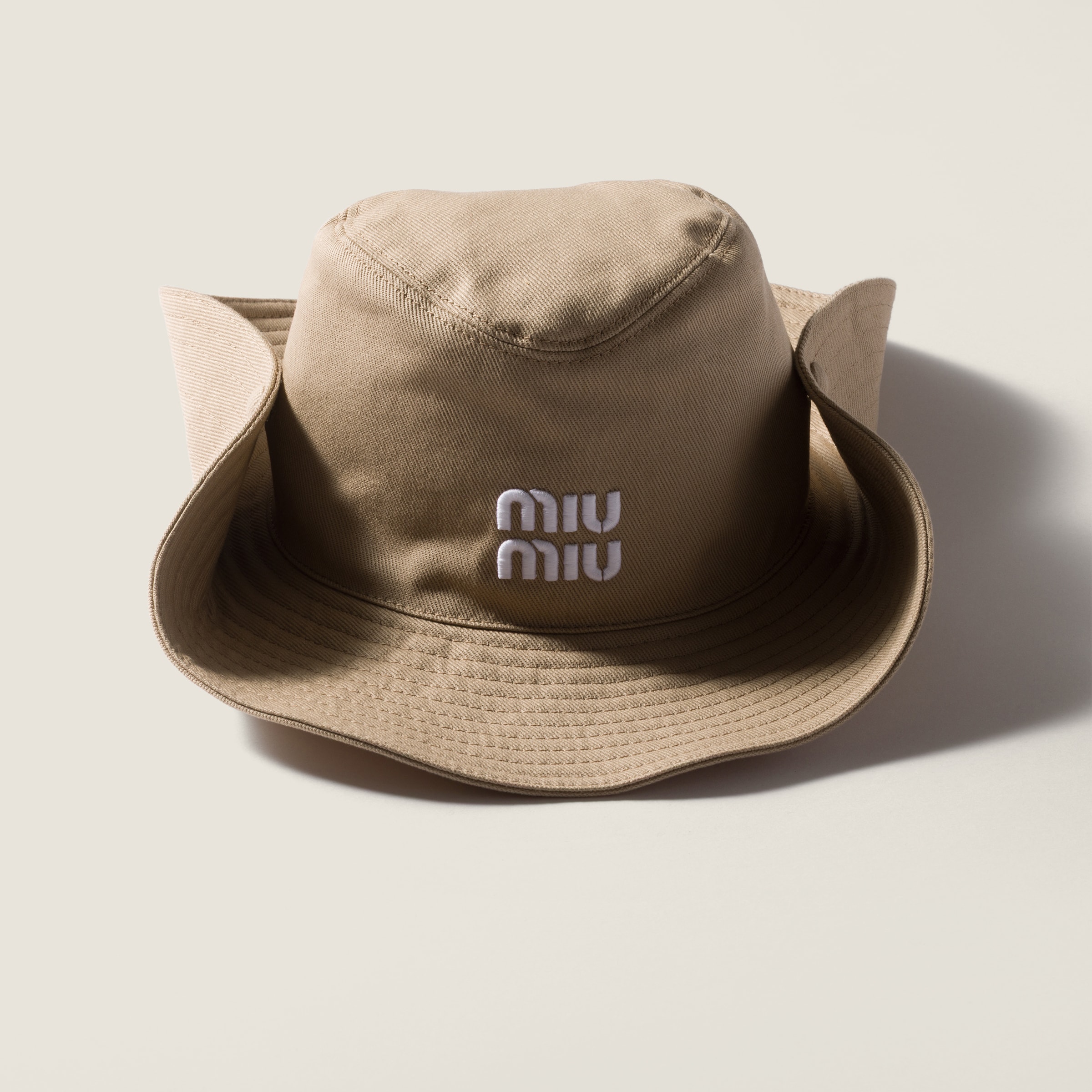 Khaki/white Drill Hat | Miu Miu - United States
