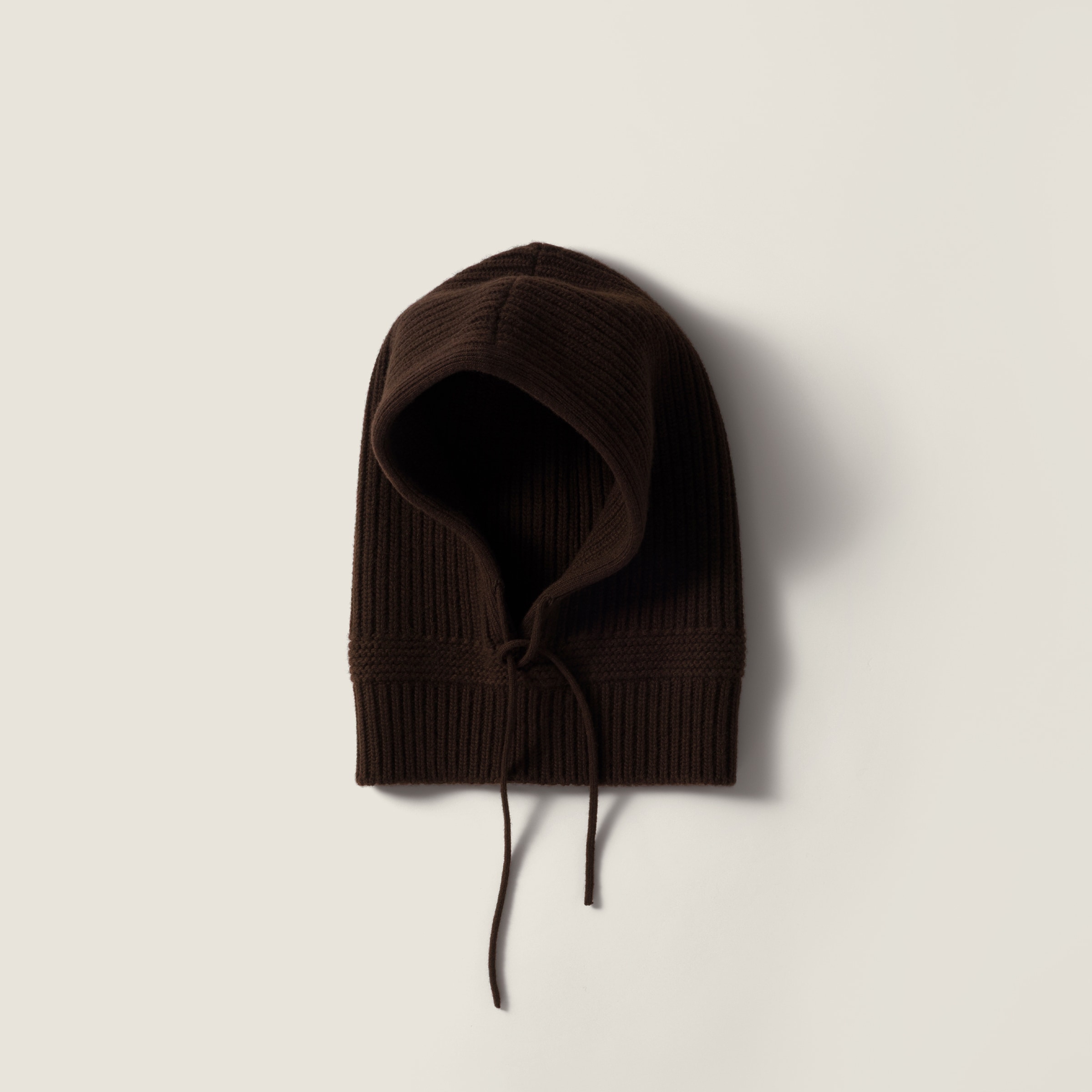 Miu Miu Wool And Cashmere Knit Hood In Brown