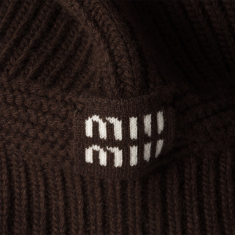 Wool and cashmere knit hood