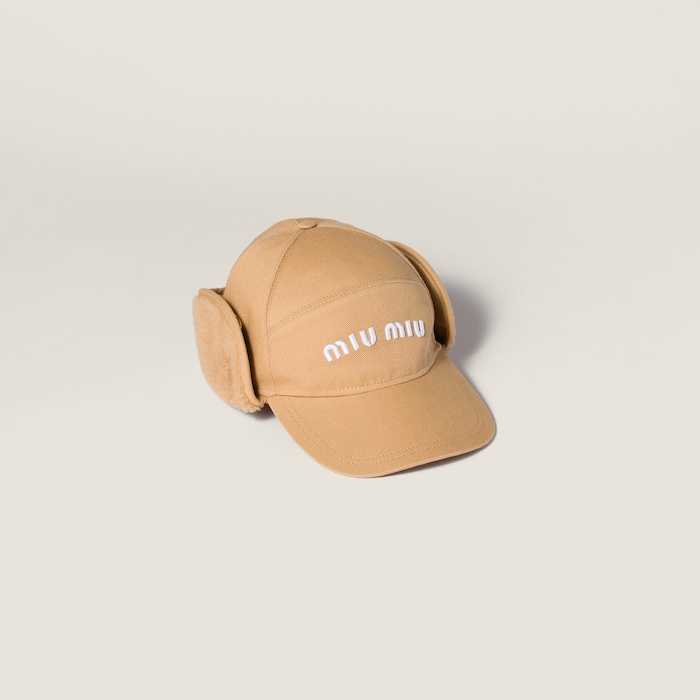 BEIGE MIU MIU PALMETTO HAT ストローハット miumiuロゴ入りラフィア