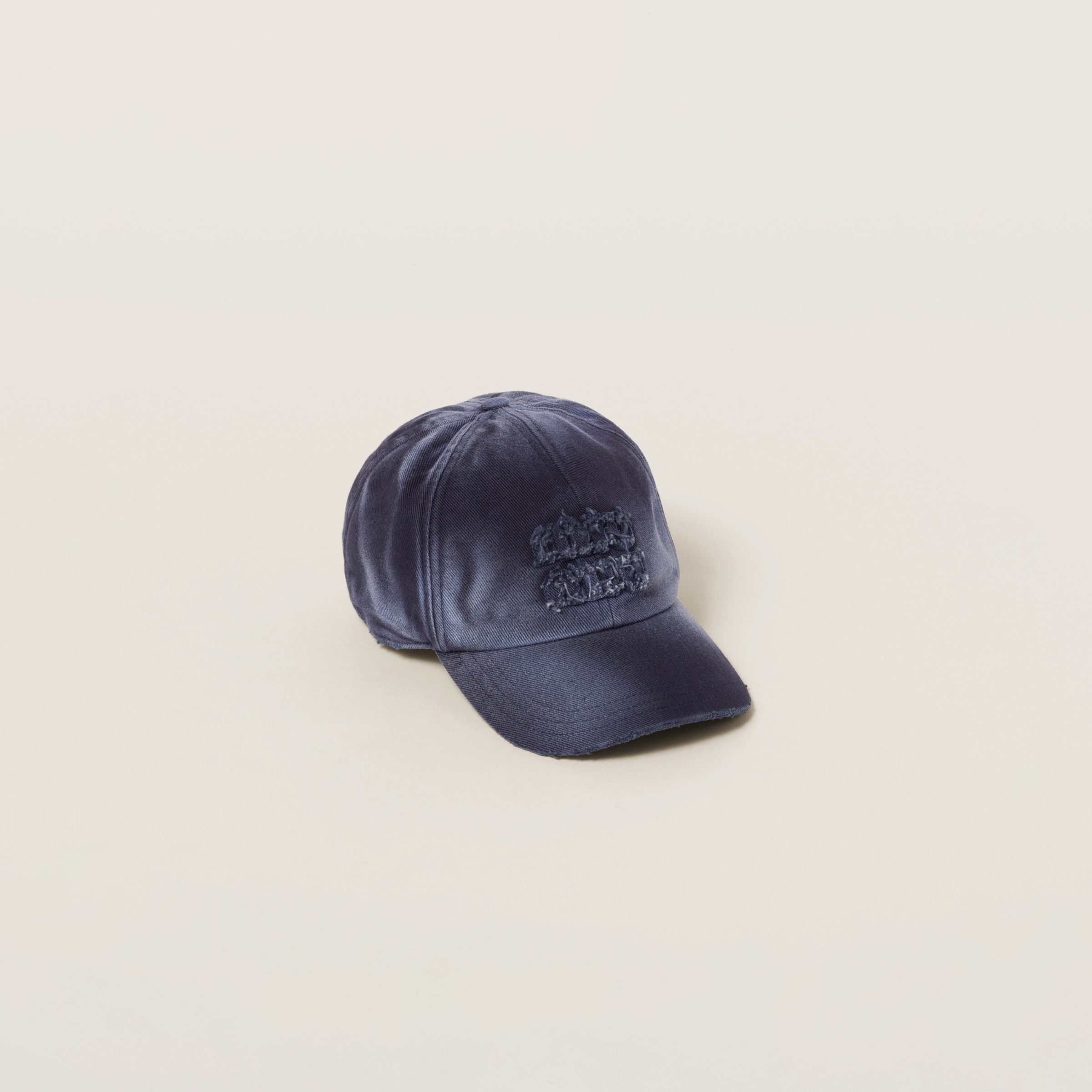 Miumiu Denim Baseball Cap In Navy