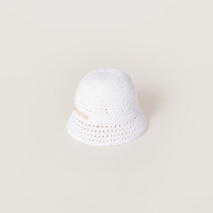 帽子・その他 MiuMiu 5IF027.2CWX Hats & Caps MIU Women's Cotton and leather cap | MIU MIU | 24S